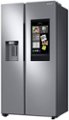 Left Zoom. Samsung - 21.5 Cu. Ft. Side-by-Side Counter-Depth Refrigerator with 21.5" Touchscreen Family Hub - Stainless steel.