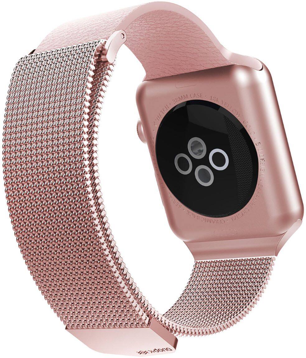 Alt View 11. Raptic - Hybrid Mesh Watch Band for Apple Watch® 42mm, 44mm, 45mm - Rose Gold.
