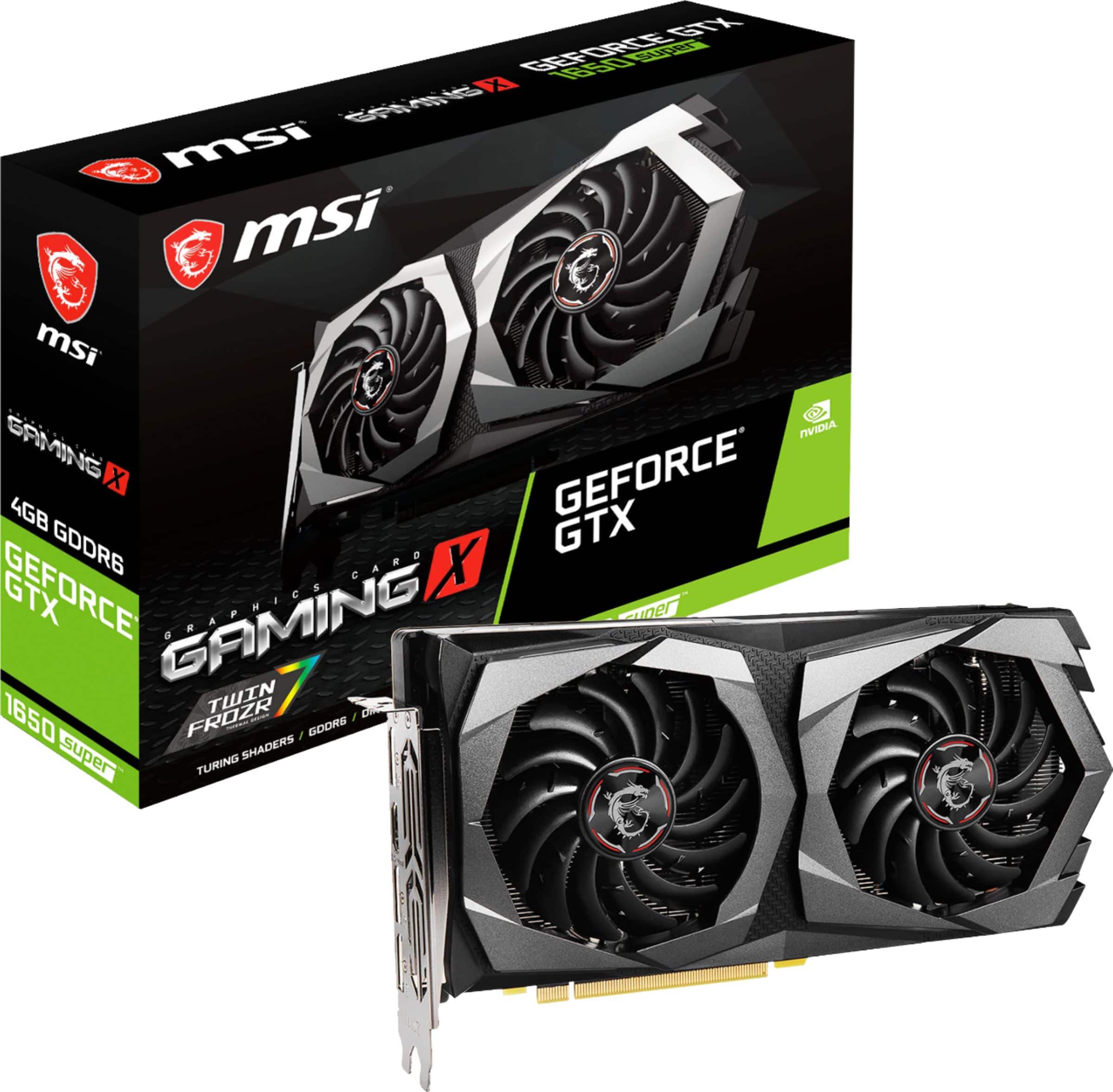 Front. MSI - NVIDIA GeForce GTX 1650 SUPER 4GB GDDR6 PCI Express 3.0 Graphics Card - Black/Gray.