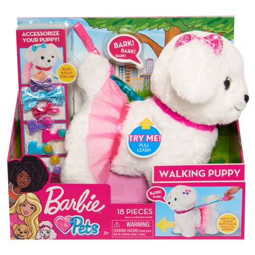 Barbie - Walk and Wag Puppy - White