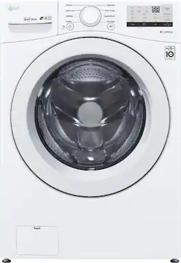 LG - 4.5 Cu. Ft. High Efficiency Stackable Front Load Washer with 6Motion Technology - White