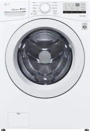 Front. LG - 4.5 Cu. Ft. High Efficiency Stackable Front-Load Washer with 6Motion Technology - White.