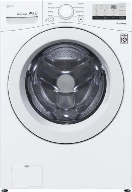 Front. LG - 4.5 Cu. Ft. High Efficiency Stackable Front-Load Washer with 6Motion Technology - White.