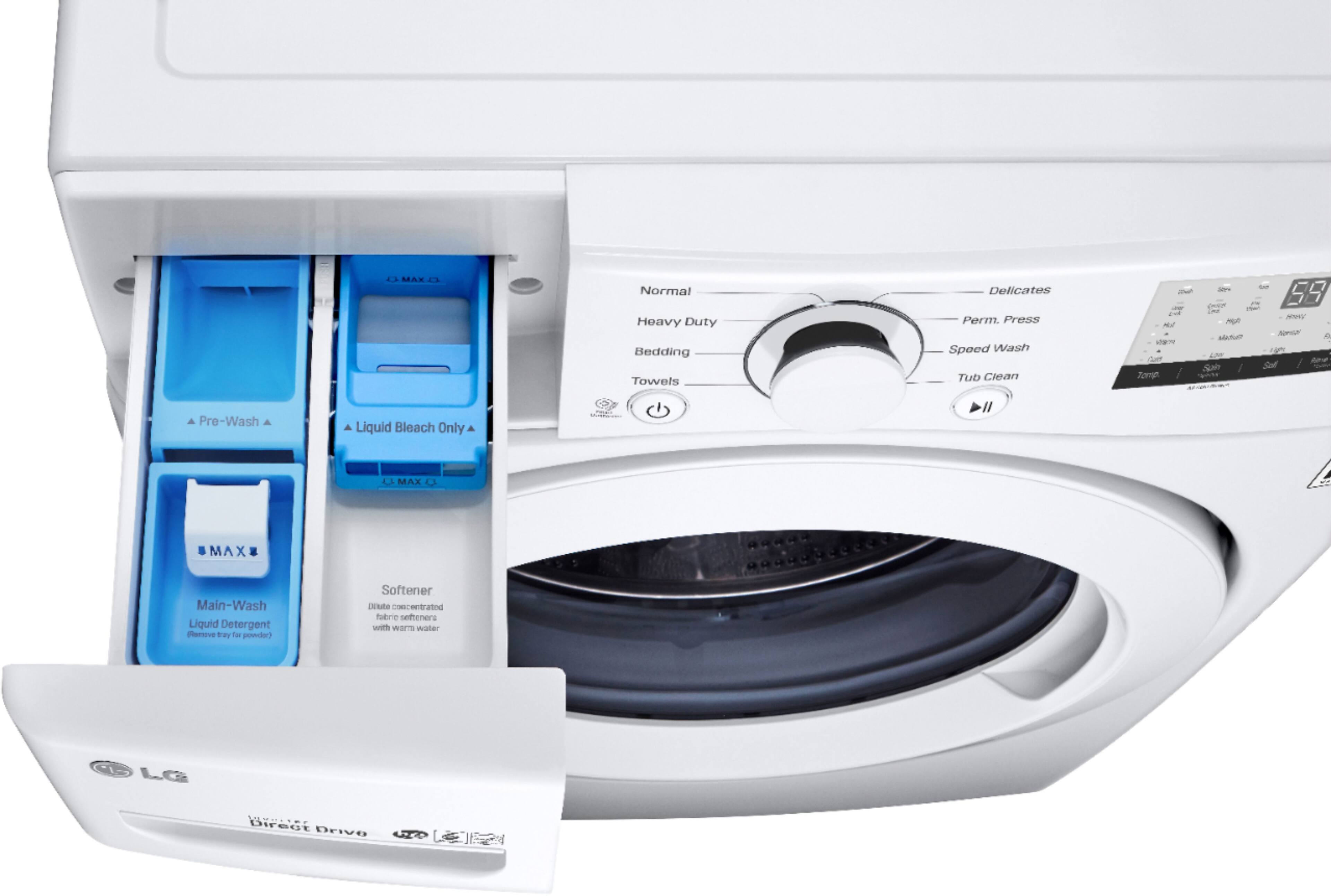 Alt View 13. LG - 4.5 Cu. Ft. High Efficiency Stackable Front-Load Washer with 6Motion Technology - White.