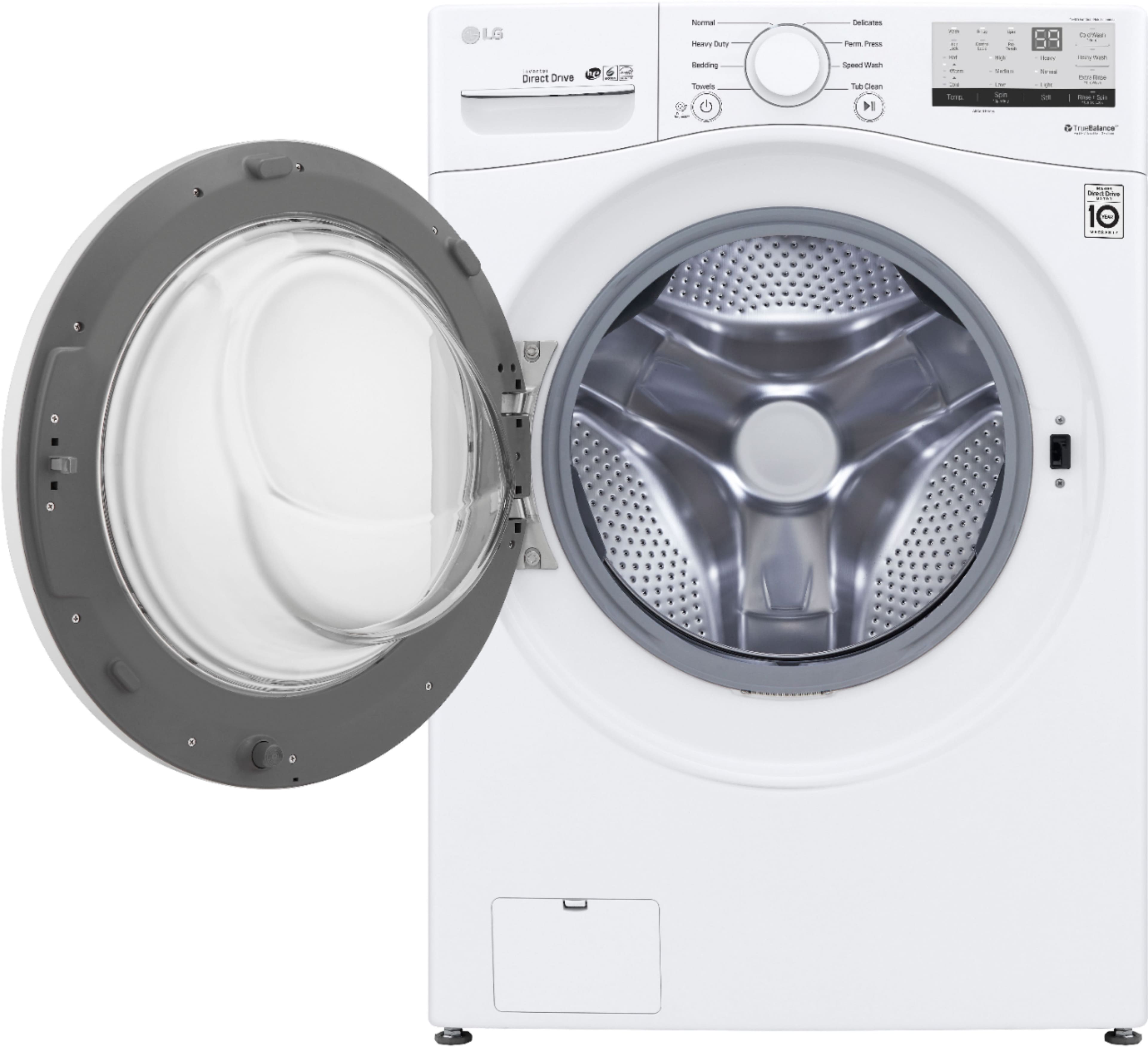 Alt View 14. LG - 4.5 Cu. Ft. High Efficiency Stackable Front-Load Washer with 6Motion Technology - White.