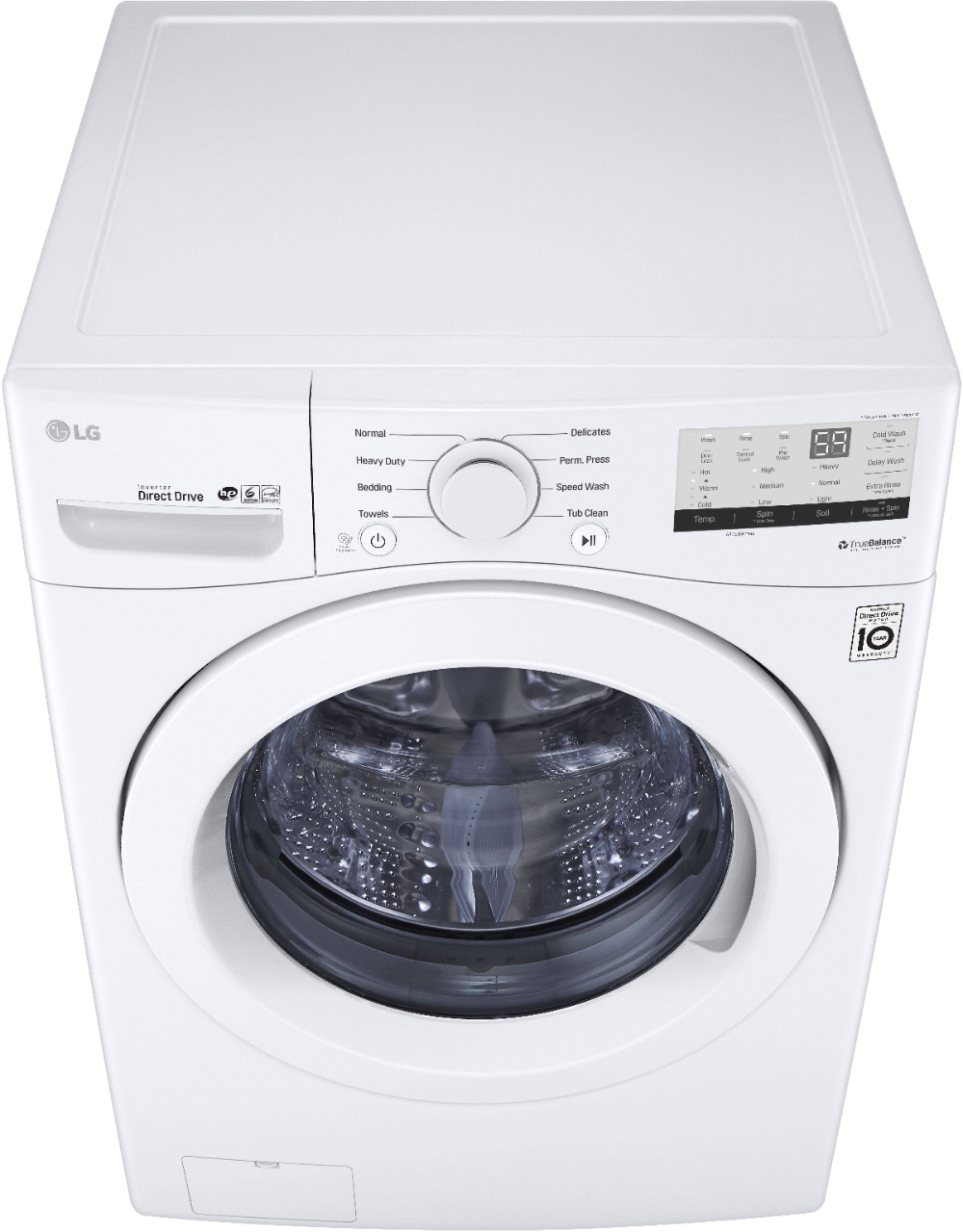 Alt View 16. LG - 4.5 Cu. Ft. High Efficiency Stackable Front-Load Washer with 6Motion Technology - White.