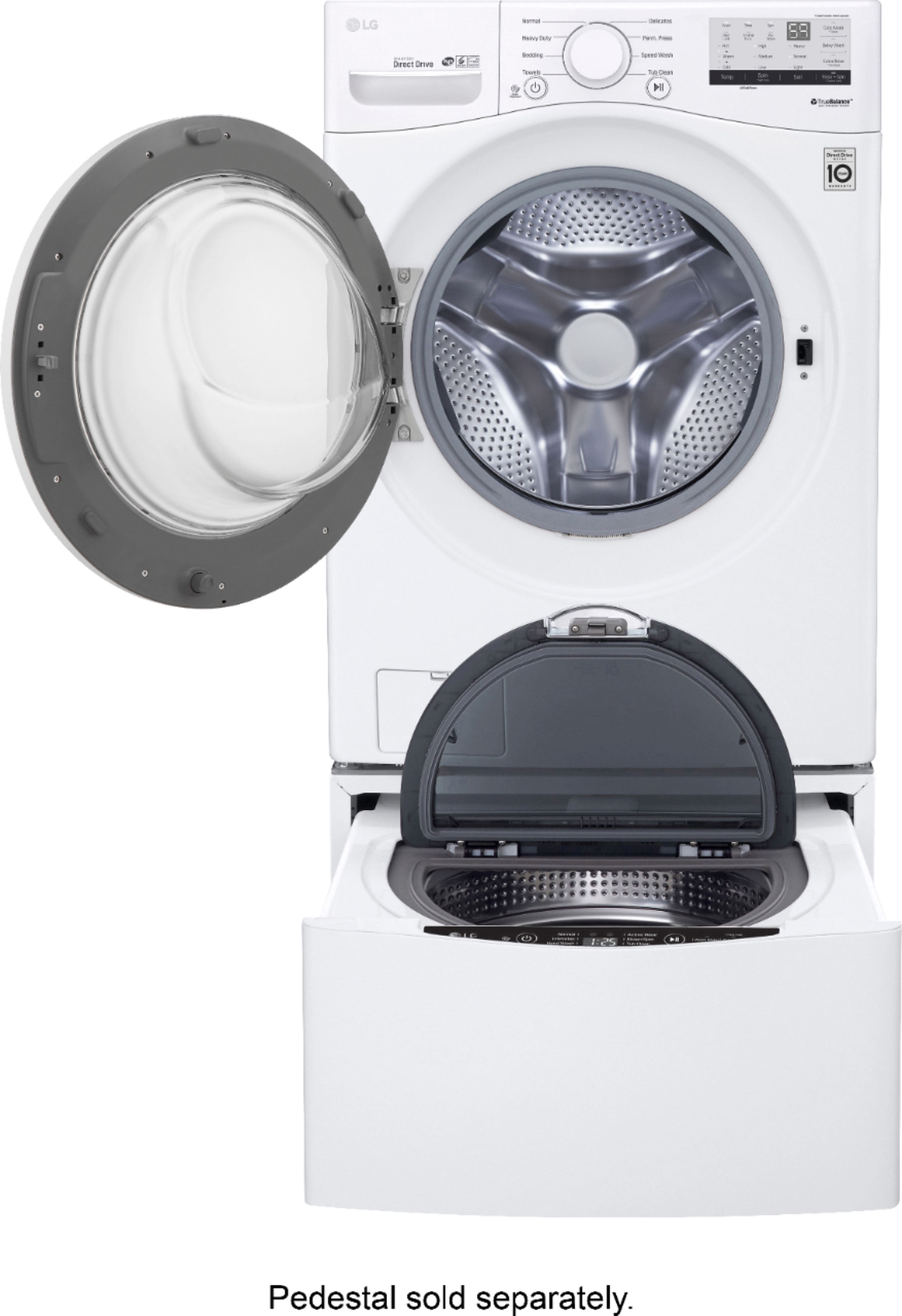 Alt View 19. LG - 4.5 Cu. Ft. High Efficiency Stackable Front-Load Washer with 6Motion Technology - White.