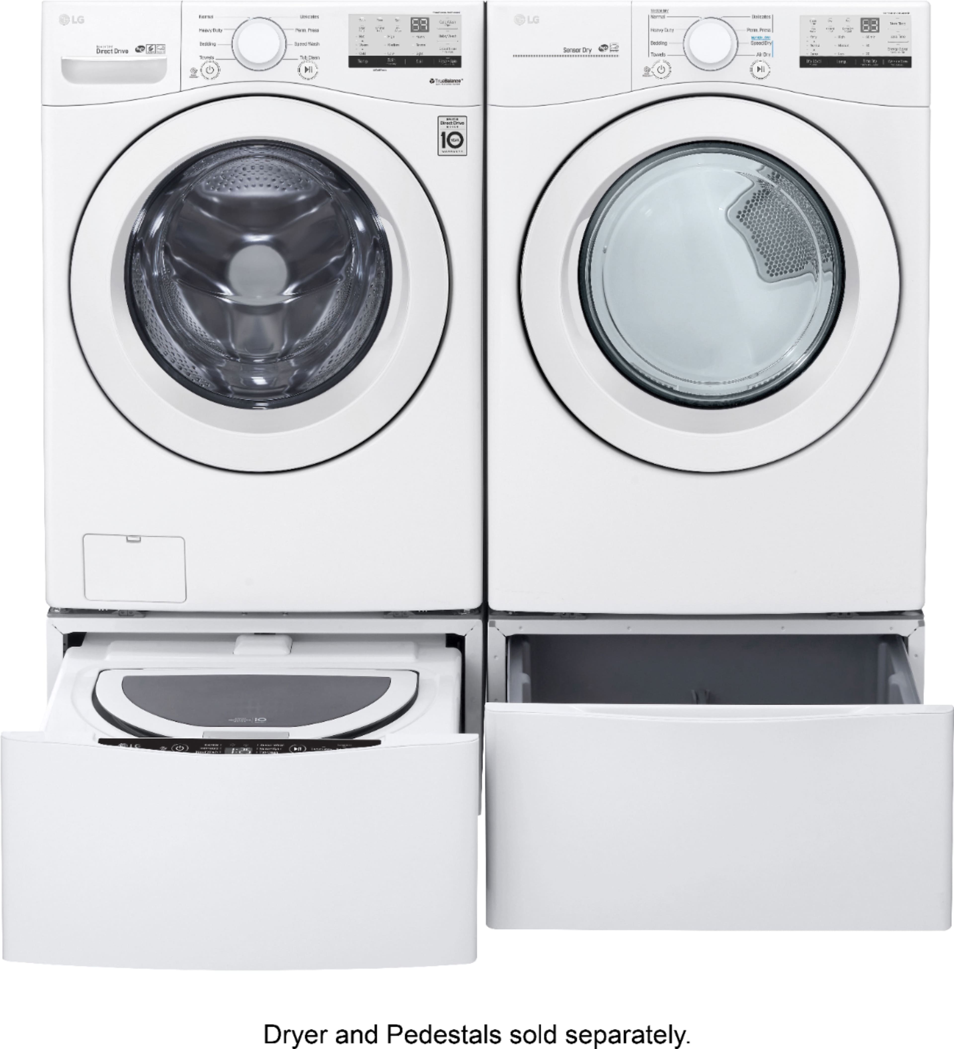 Alt View 24. LG - 4.5 Cu. Ft. High Efficiency Stackable Front-Load Washer with 6Motion Technology - White.