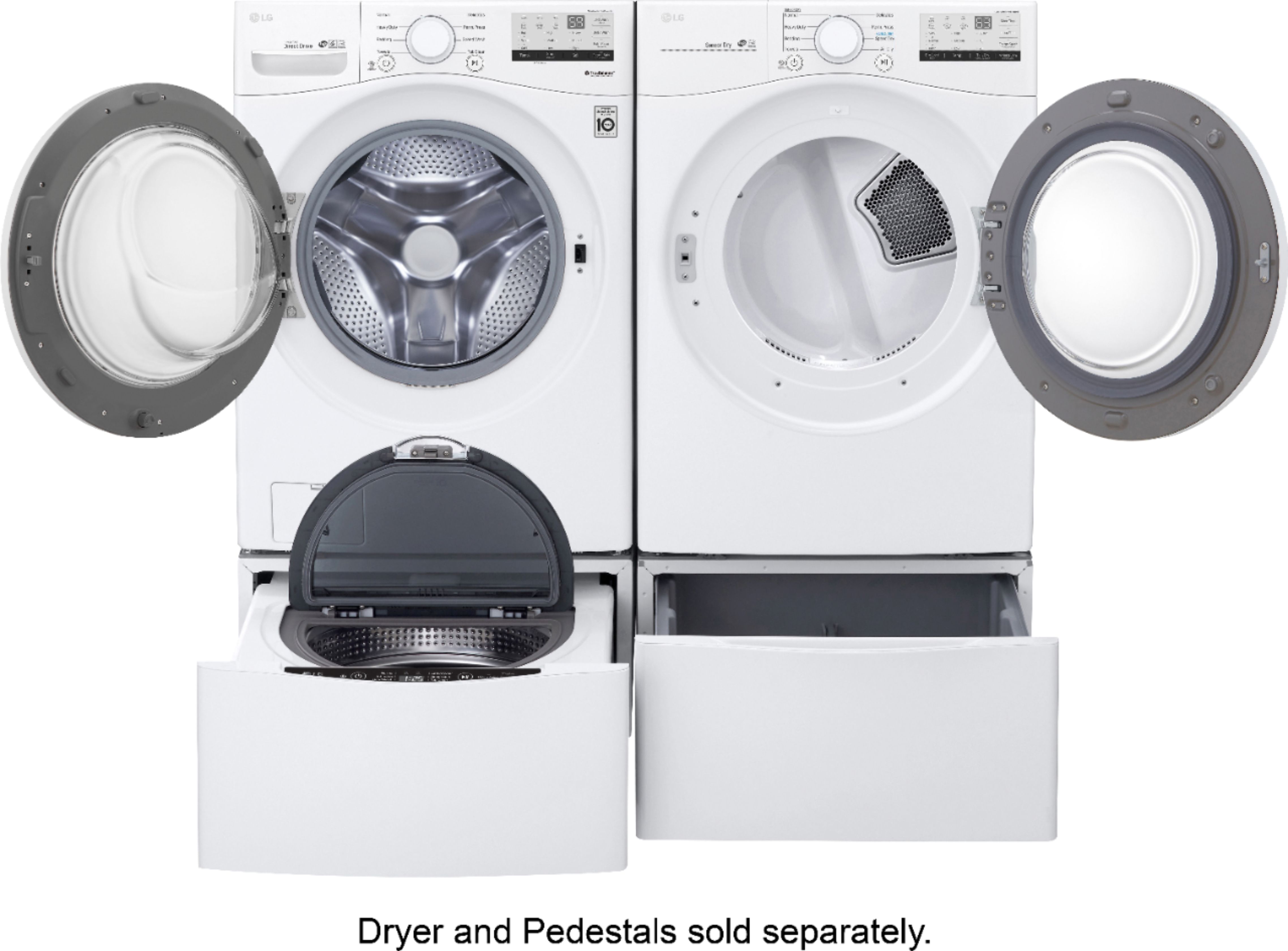 LG 27 in. 5.0 cu. ft. Stackable Front Load Washer with 6 Motion Technology,  Tub Clean System & Speed Wash Cycle - White