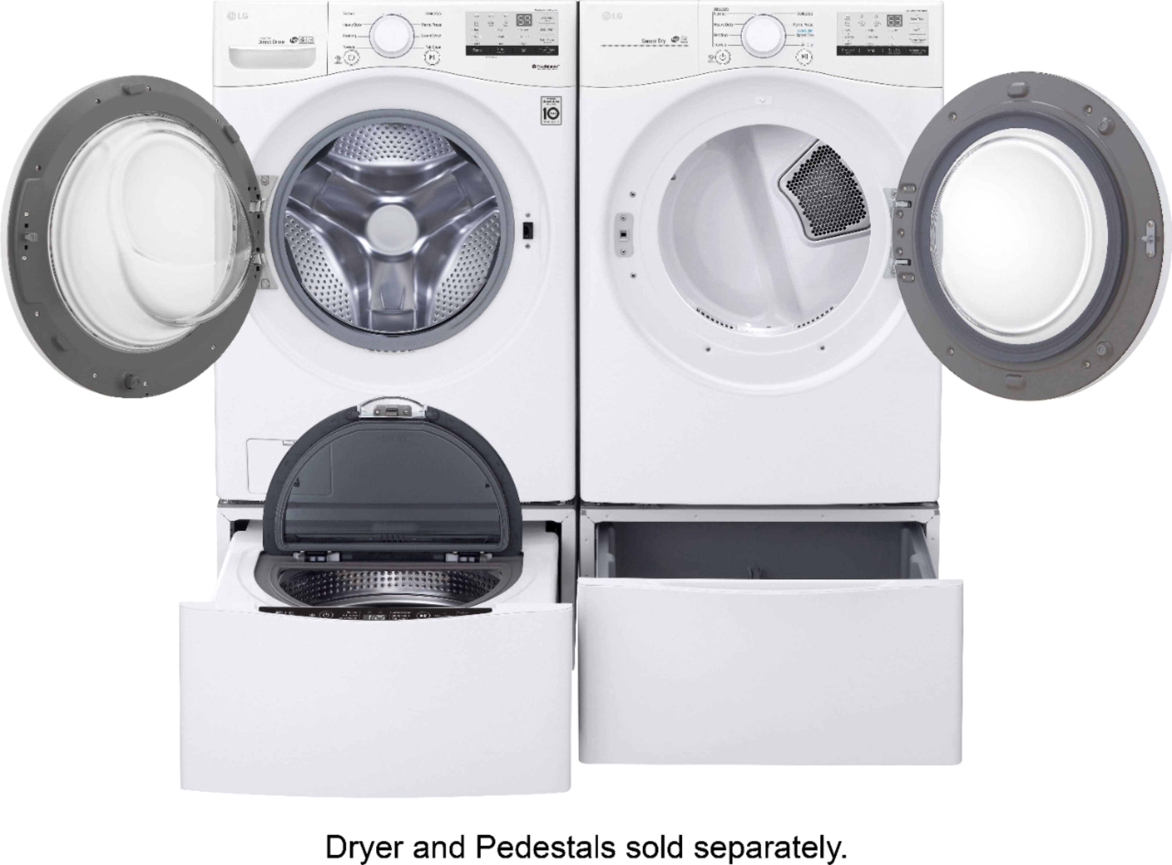 Alt View 25. LG - 4.5 Cu. Ft. High Efficiency Stackable Front-Load Washer with 6Motion Technology - White.