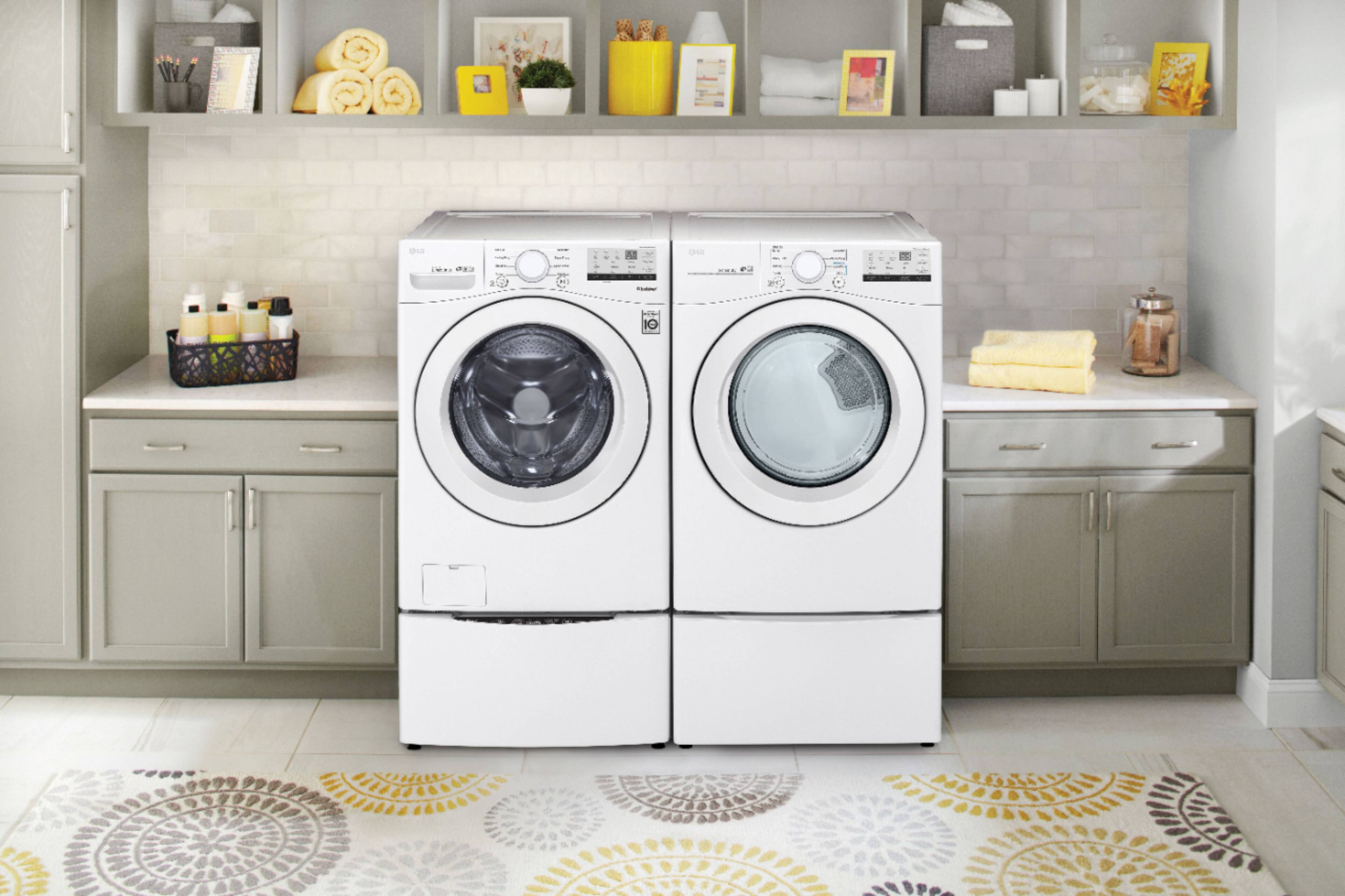 Alt View 26. LG - 4.5 Cu. Ft. High Efficiency Stackable Front-Load Washer with 6Motion Technology - White.