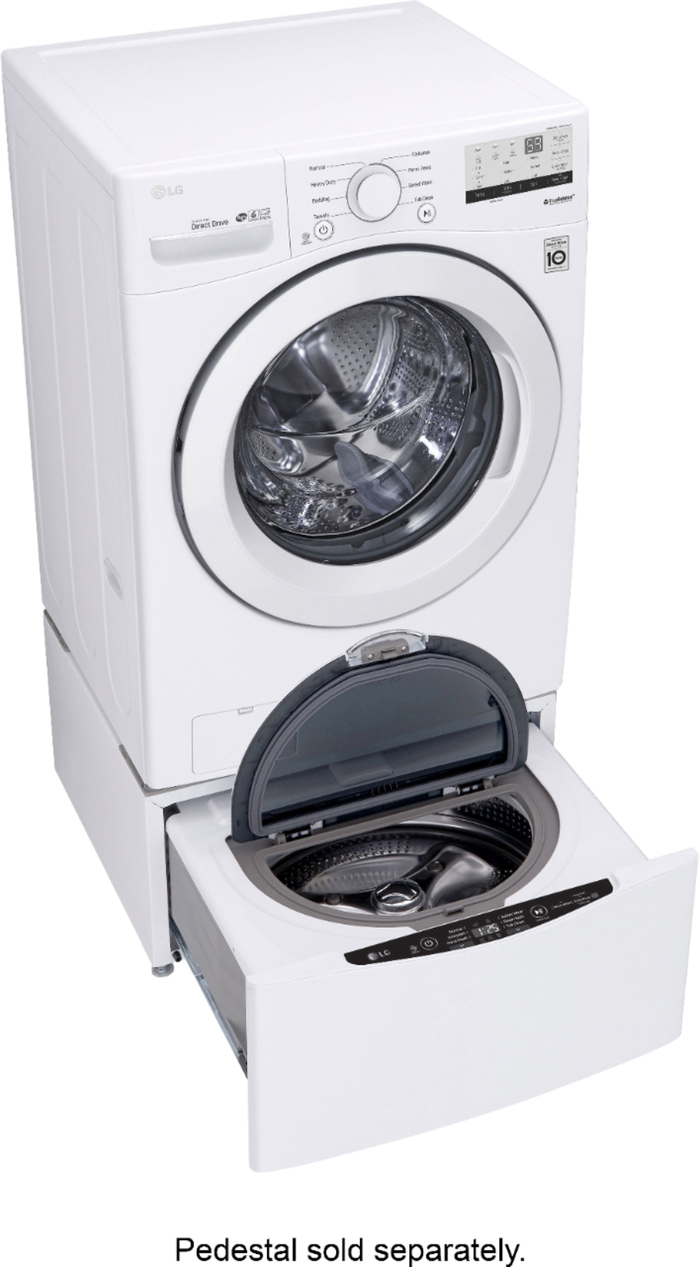 Alt View 12. LG - 4.5 Cu. Ft. High Efficiency Stackable Front-Load Washer with 6Motion Technology - White.