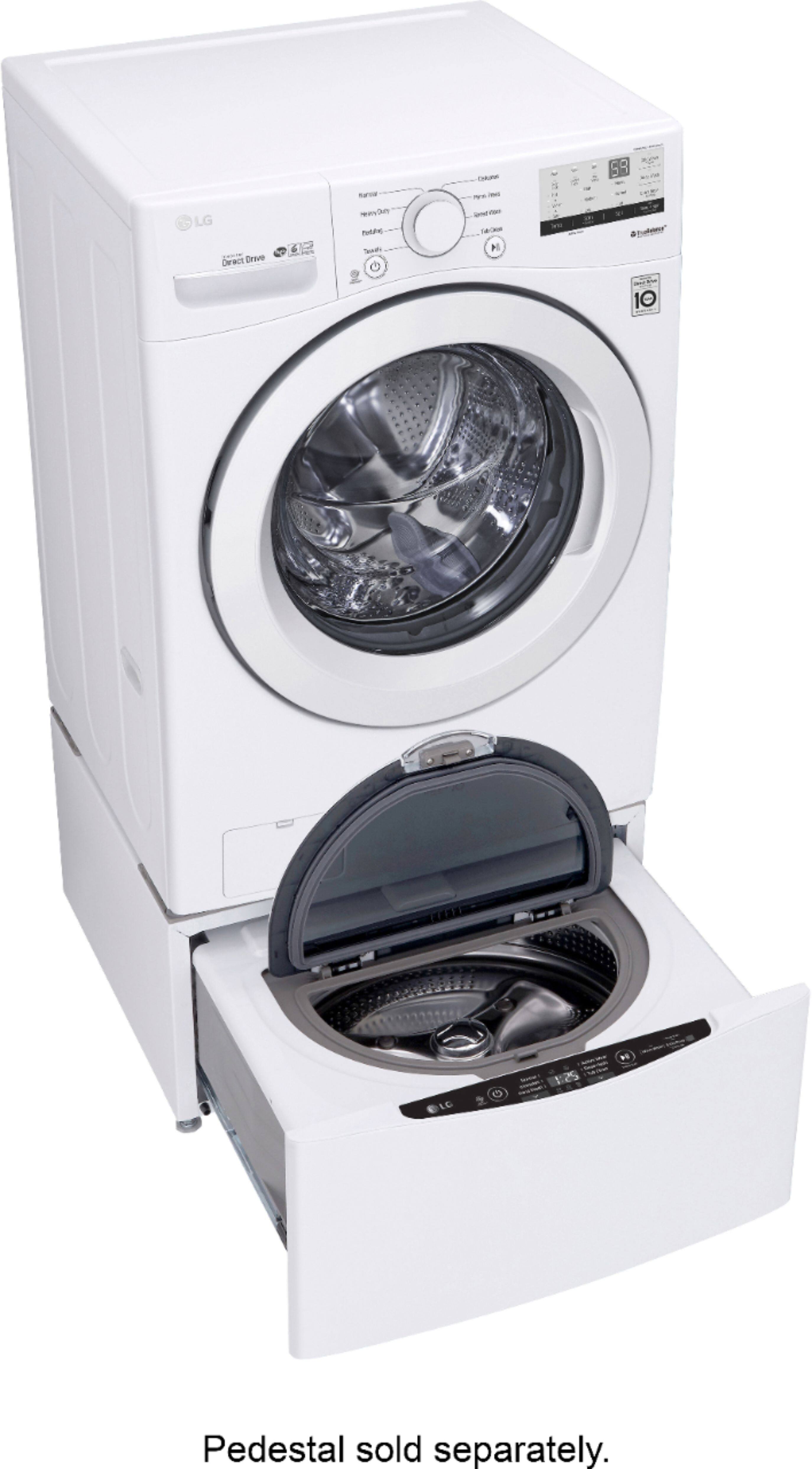 Alt View 12. LG - 4.5 Cu. Ft. High Efficiency Stackable Front-Load Washer with 6Motion Technology - White.