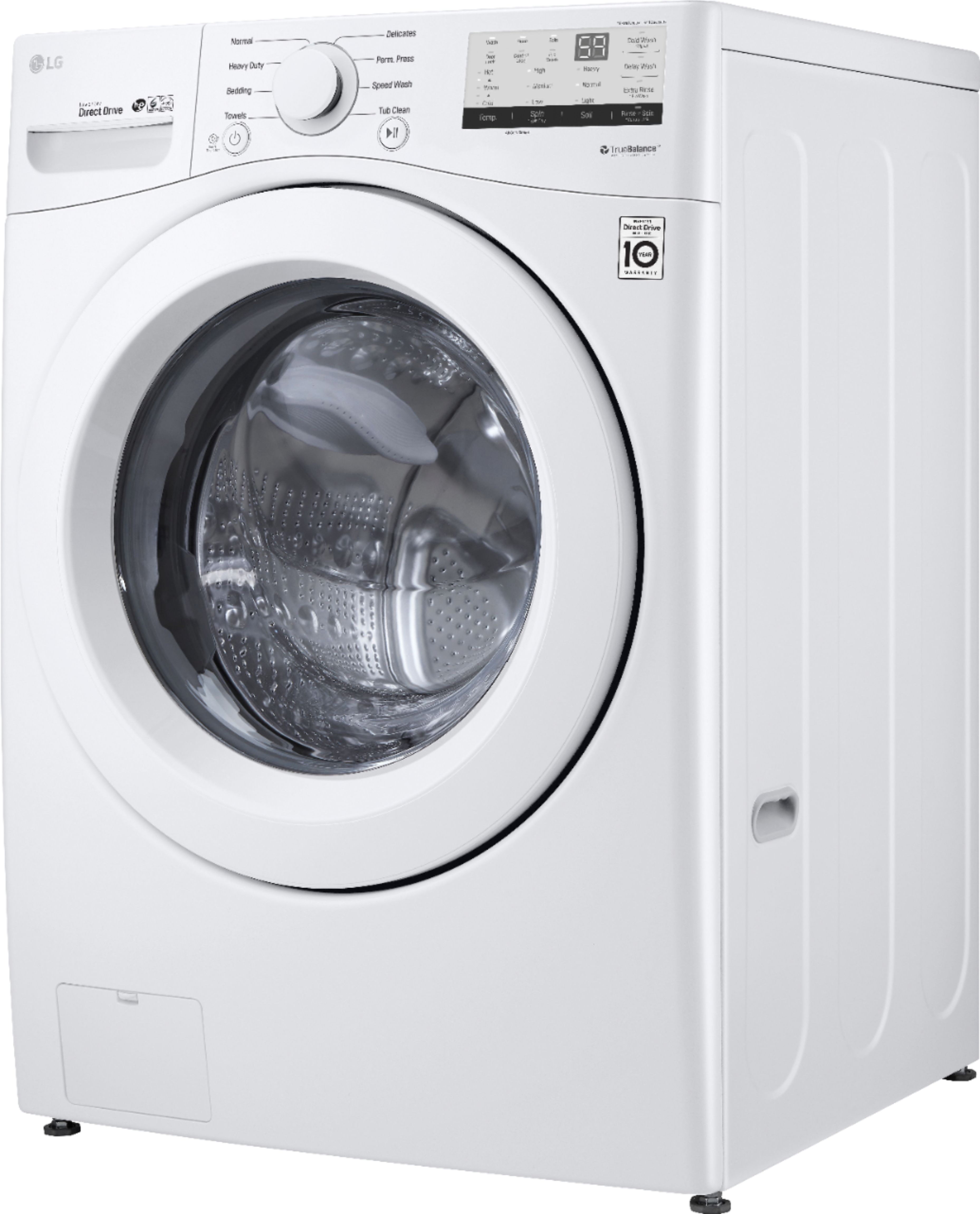 Left View: Insignia™ - 3.7 Cu. Ft. High Efficiency 12-Cycle Top-Loading Washer - White