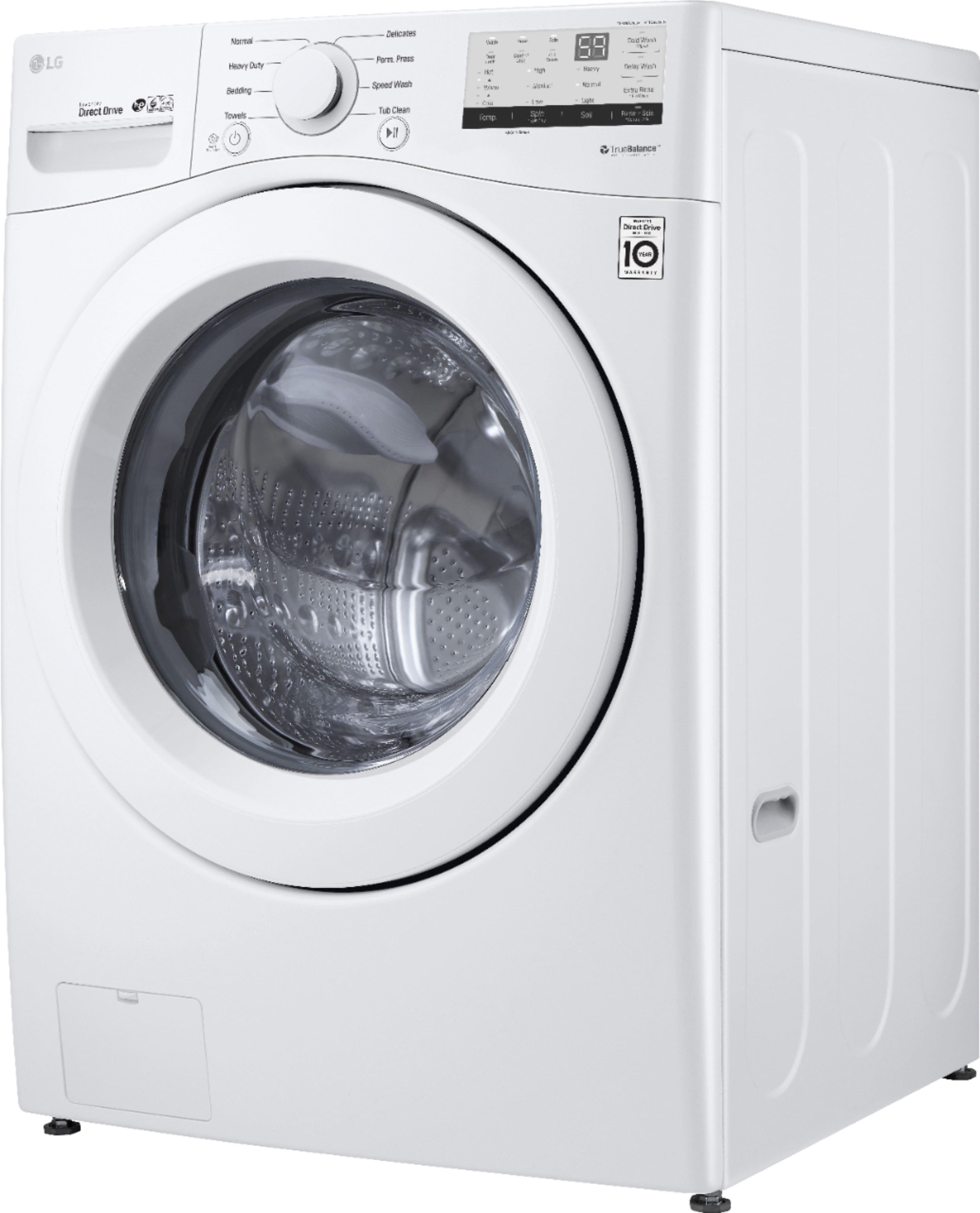 Alt View 2. LG - 4.5 Cu. Ft. High Efficiency Stackable Front-Load Washer with 6Motion Technology - White.