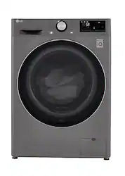 LG - 2.4 Cu. Ft. High-Efficiency Smart Front Load Washer and Electric Dryer Combo with Steam and Sensor Dry - Graphite Steel - Front_Zoom