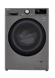 LG - 2.4 Cu. Ft. High-Efficiency Smart Front Load Washer and Electric Dryer Combo with Steam and Sensor Dry - Graphite Steel - Front_Zoom