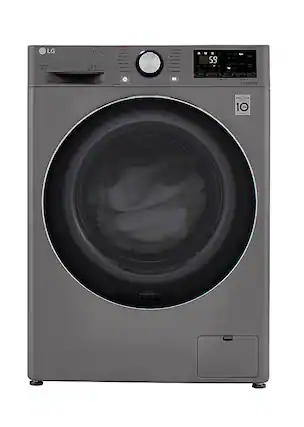 Front. LG - 2.4 Cu. Ft. High-Efficiency Smart Front Load Washer and Electric Dryer Combo with Steam and Sensor Dry - Graphite Steel.