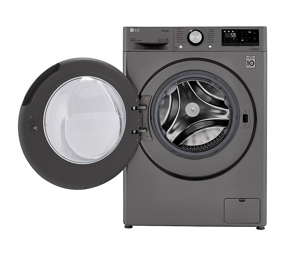 Alt View 13. LG - 2.4 Cu. Ft. High-Efficiency Smart Front Load Washer and Electric Dryer Combo with Steam and Sensor Dry - Graphite Steel.