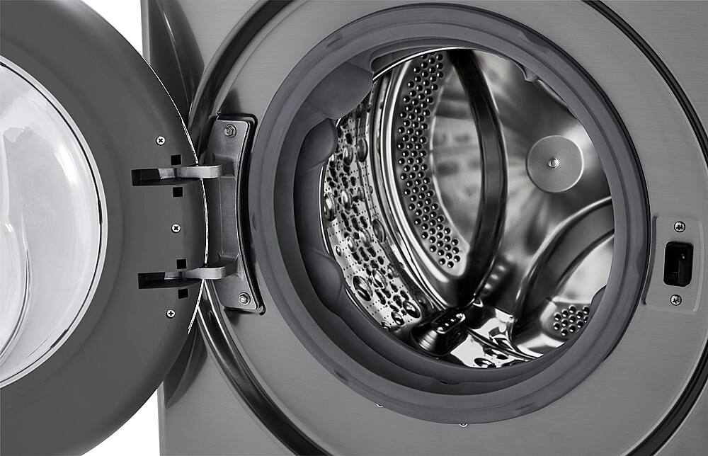 Alt View 15. LG - 2.4 Cu. Ft. High-Efficiency Smart Front Load Washer and Electric Dryer Combo with Steam and Sensor Dry - Graphite Steel.