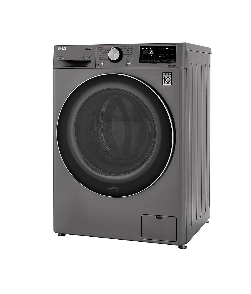 Alt View 11. LG - 2.4 Cu. Ft. High-Efficiency Smart Front Load Washer and Electric Dryer Combo with Steam and Sensor Dry - Graphite Steel.