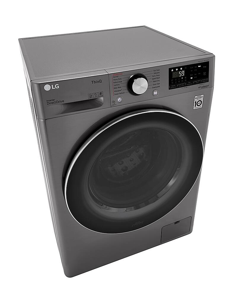Alt View 1. LG - 2.4 Cu. Ft. High-Efficiency Smart Front Load Washer and Electric Dryer Combo with Steam and Sensor Dry - Graphite Steel.