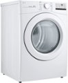 Angle Zoom. LG - 7.4 Cu. Ft. Stackable Electric Dryer with FlowSense™ - White.
