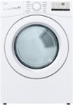 Front. LG - 7.4 Cu. Ft. Stackable Electric Dryer with FlowSense - White.