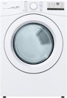 LG - 7.4 Cu. Ft. Stackable Electric Dryer with FlowSense™ - White - Front_Zoom