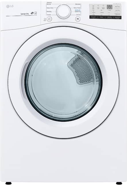 LG 7.4 Cu. Ft. Stackable Electric Dryer with FlowSense White
