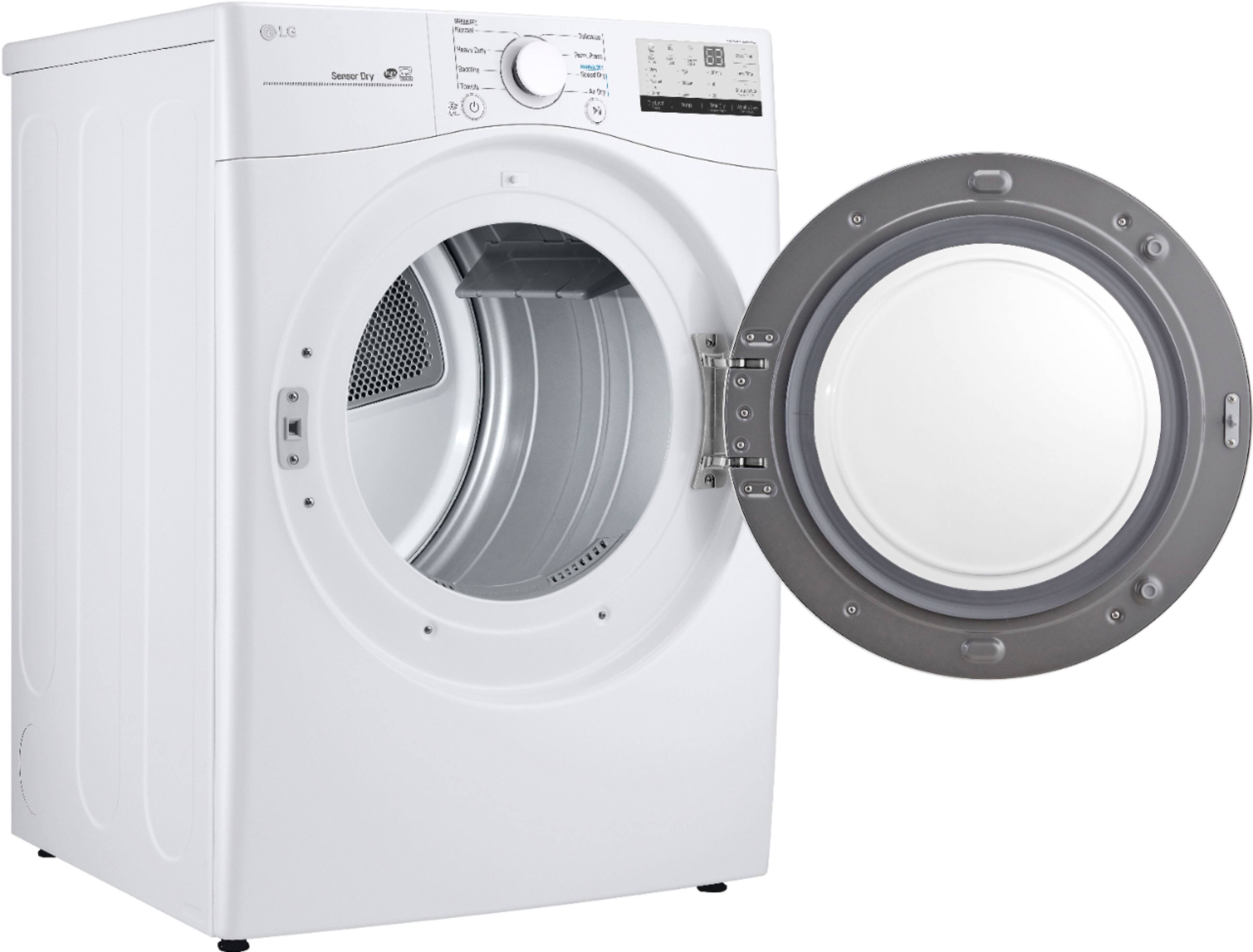 Alt View 15. LG - 7.4 Cu. Ft. Stackable Electric Dryer with FlowSense - White.