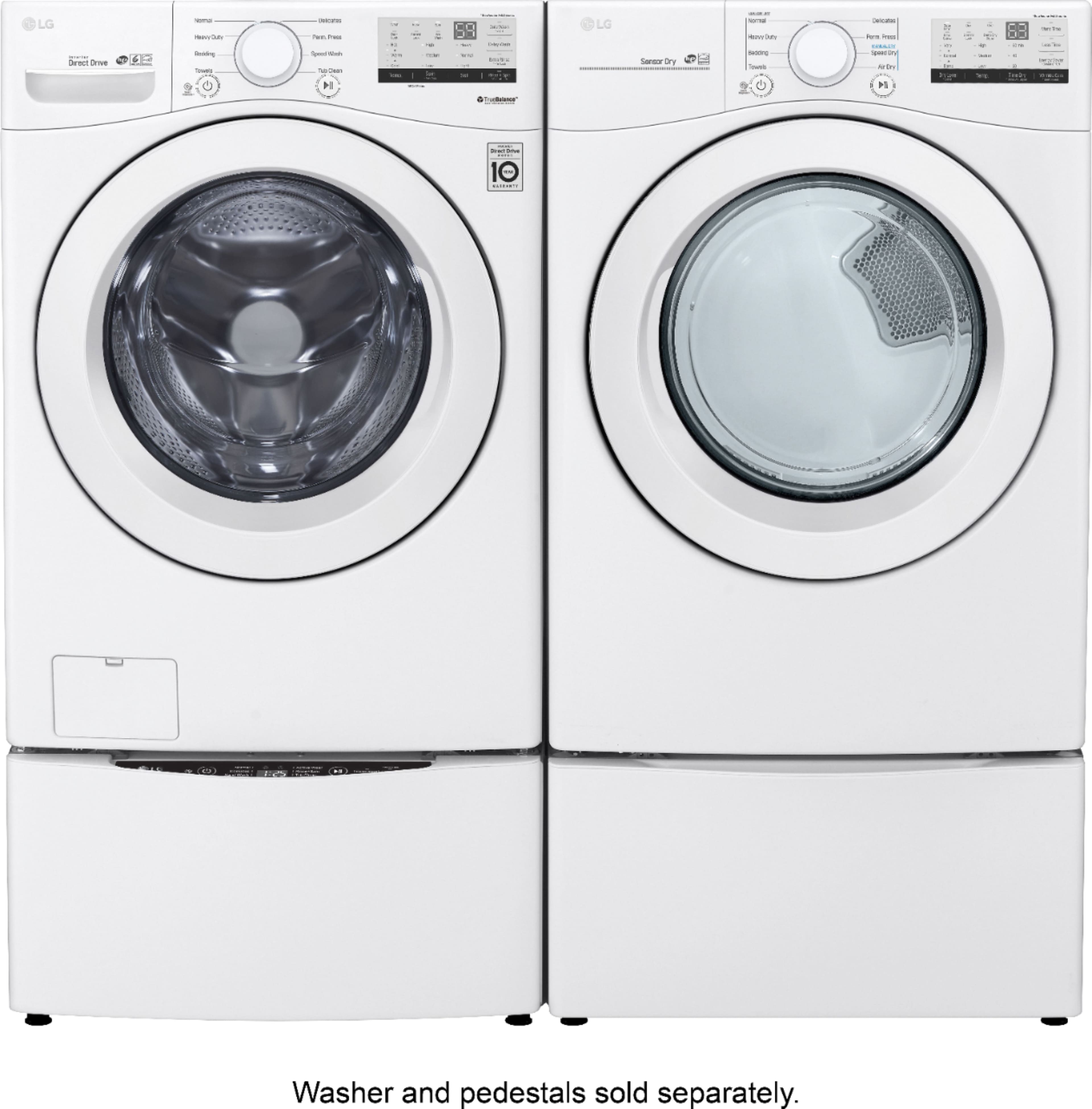 Alt View 20. LG - 7.4 Cu. Ft. Stackable Electric Dryer with FlowSense - White.