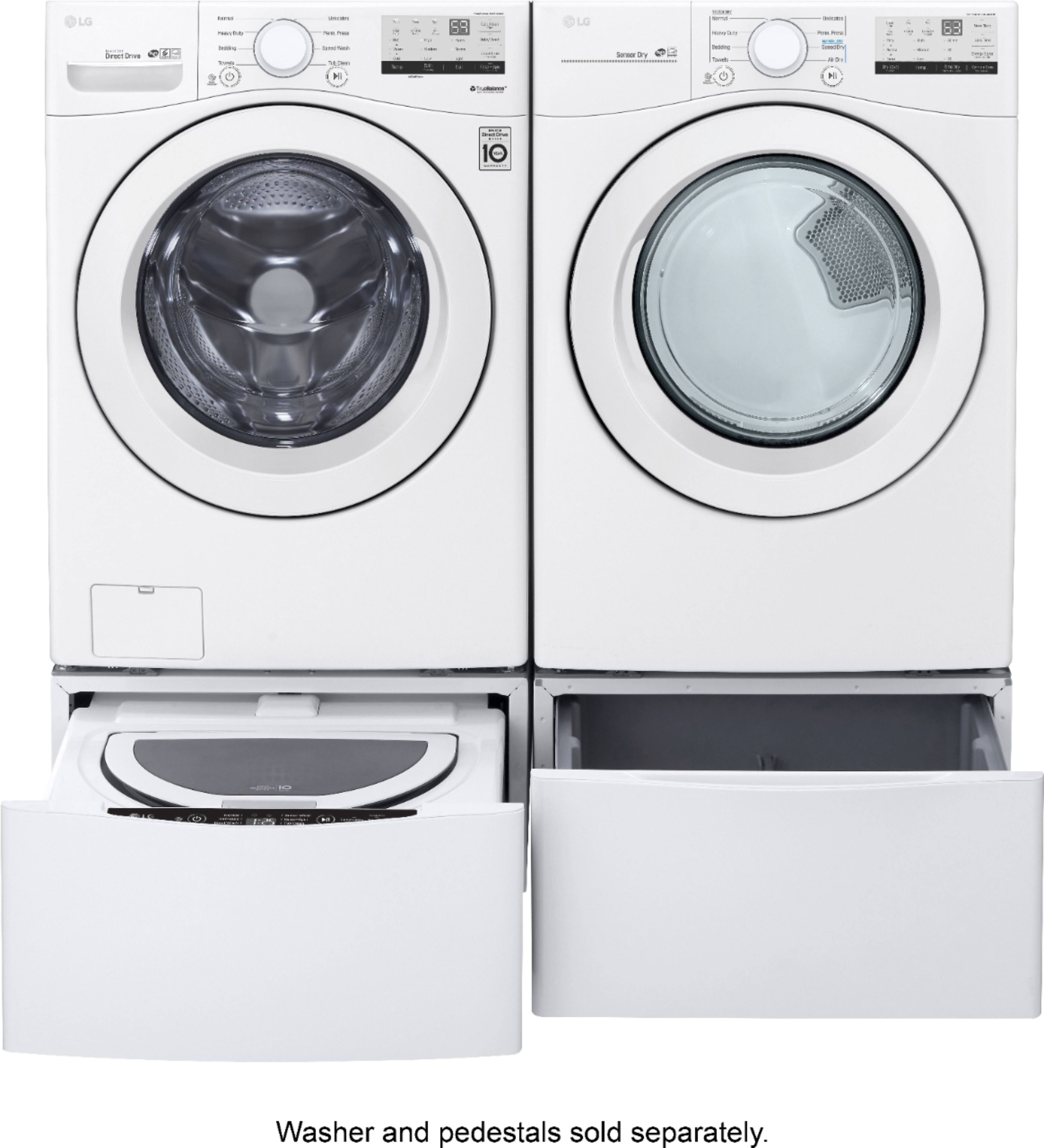 Alt View 22. LG - 7.4 Cu. Ft. Stackable Electric Dryer with FlowSense - White.