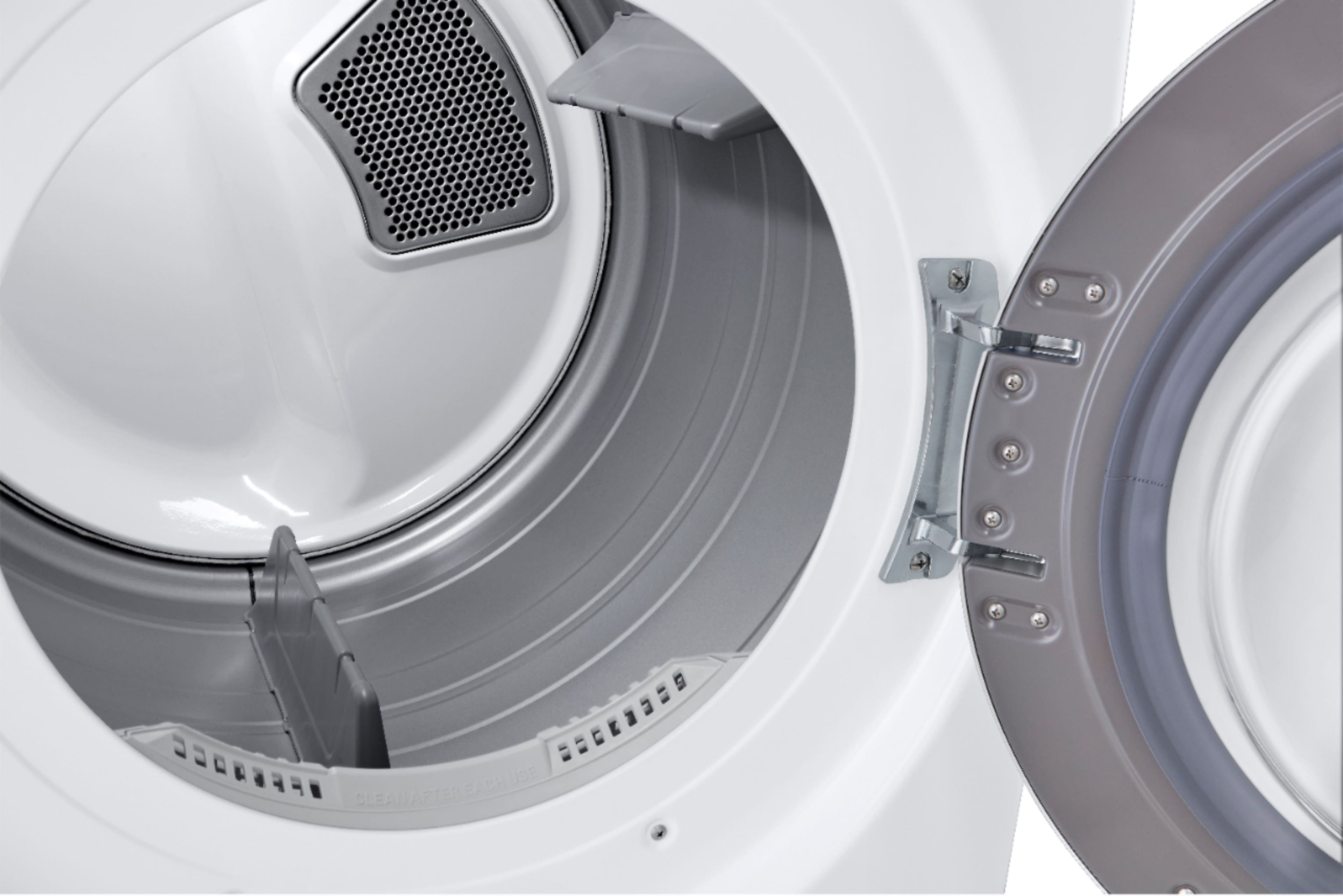 Alt View 12. LG - 7.4 Cu. Ft. Stackable Electric Dryer with FlowSense - White.