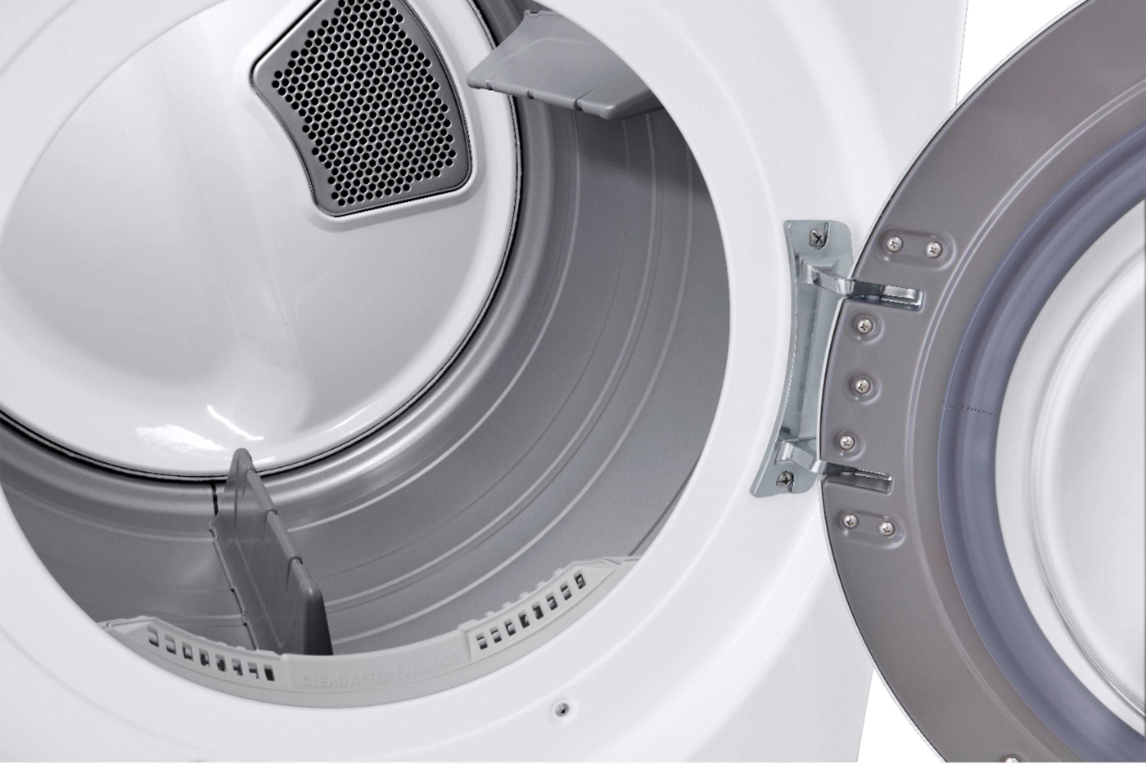 Alt View 12. LG - 7.4 Cu. Ft. Stackable Electric Dryer with FlowSense - White.