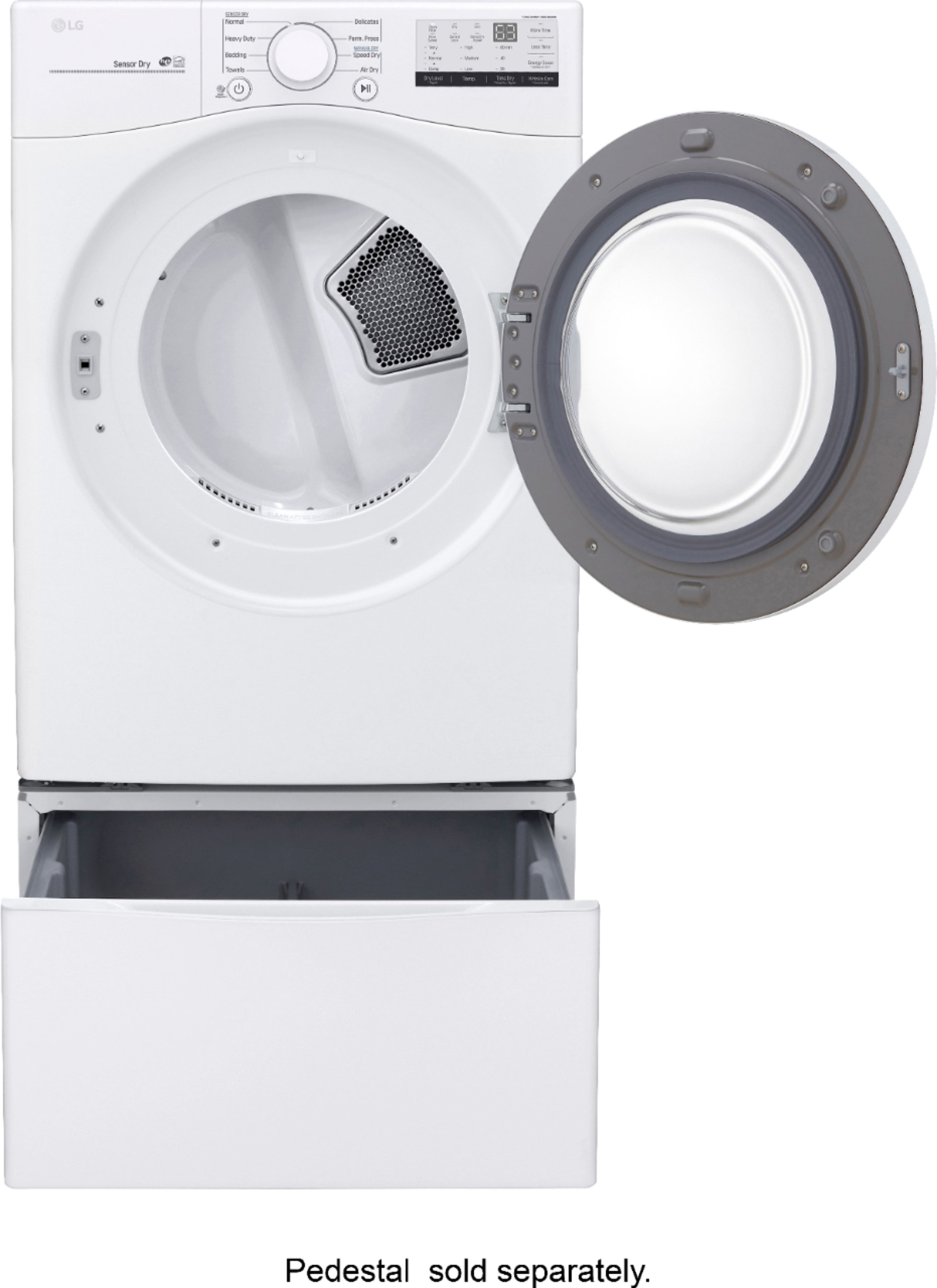 Alt View 13. LG - 7.4 Cu. Ft. Stackable Electric Dryer with FlowSense - White.