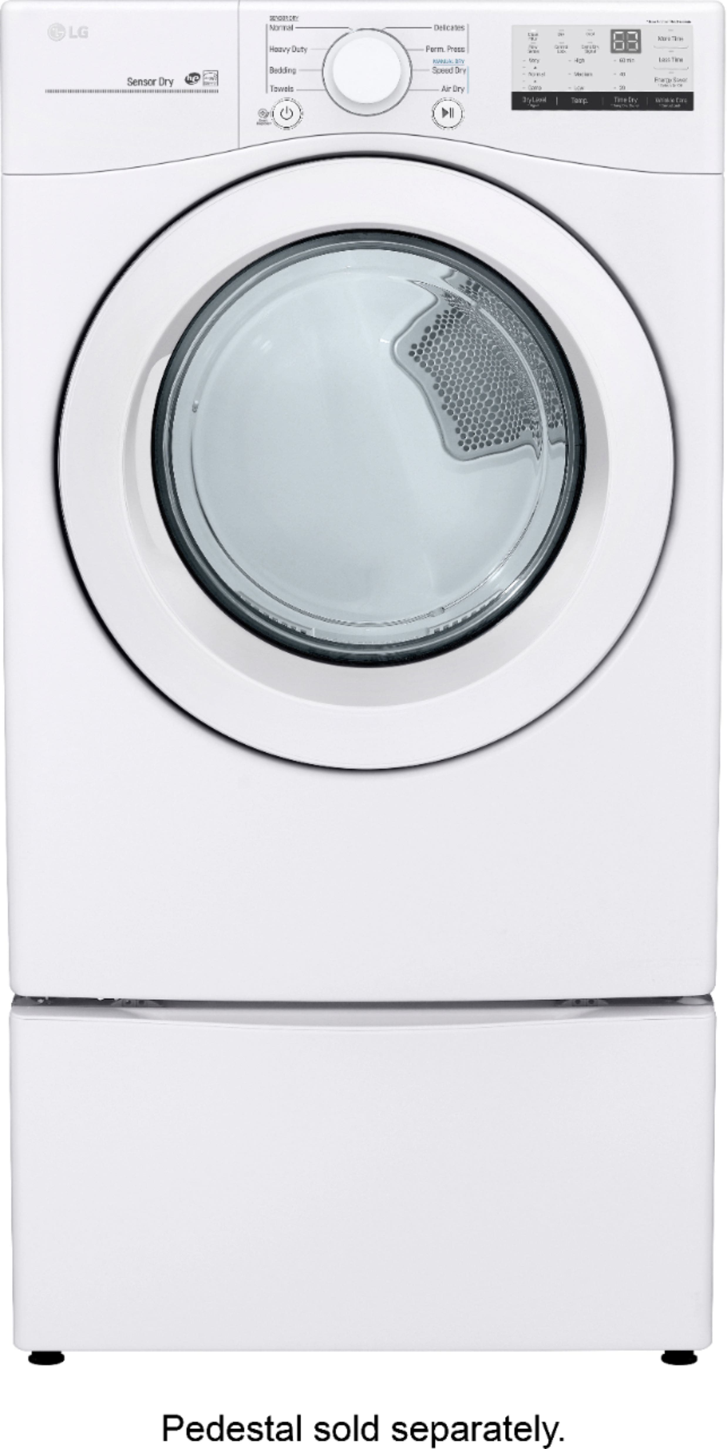 Alt View 16. LG - 7.4 Cu. Ft. Stackable Gas Dryer with FlowSense - White.