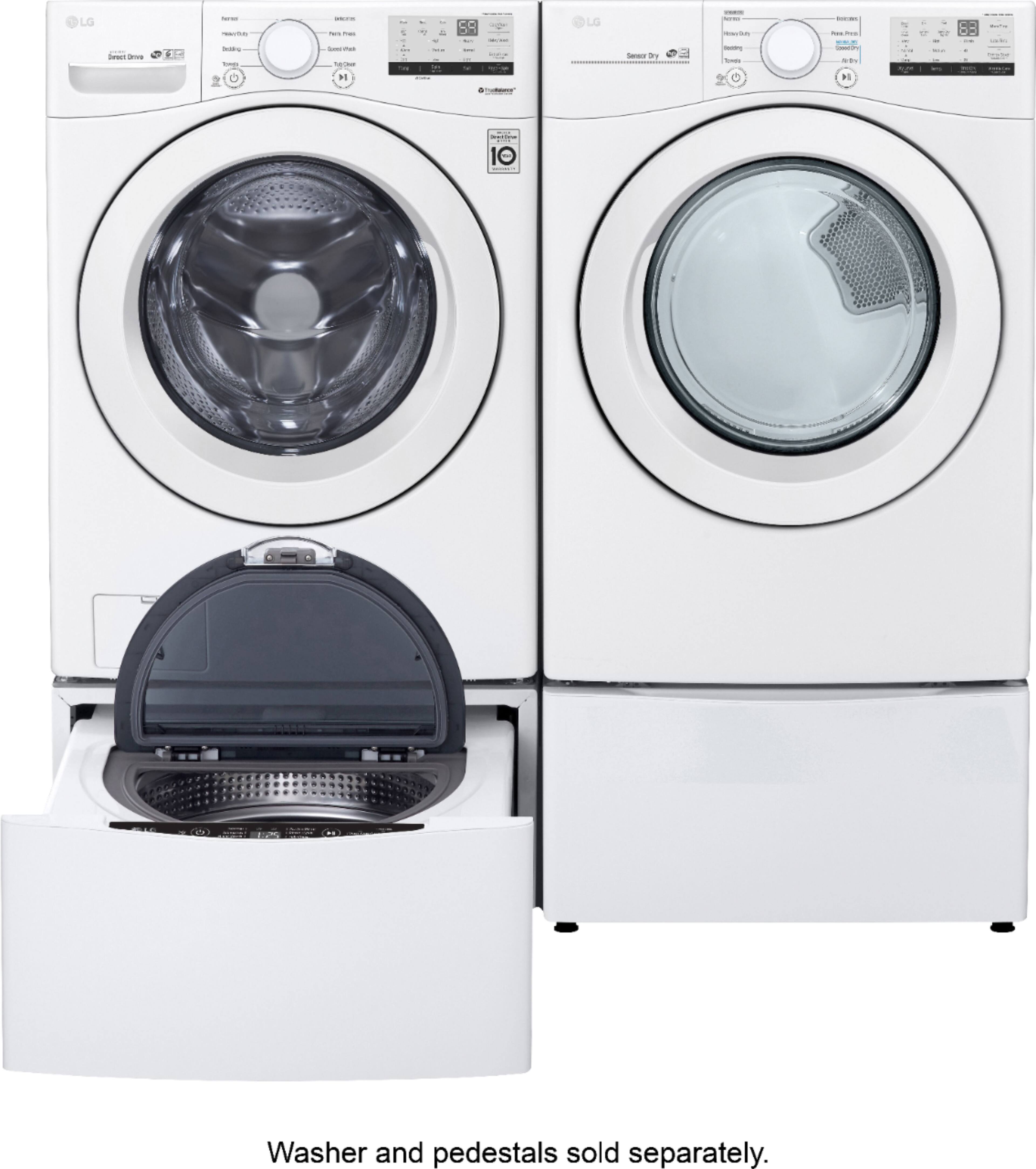 Alt View 21. LG - 7.4 Cu. Ft. Stackable Gas Dryer with FlowSense - White.