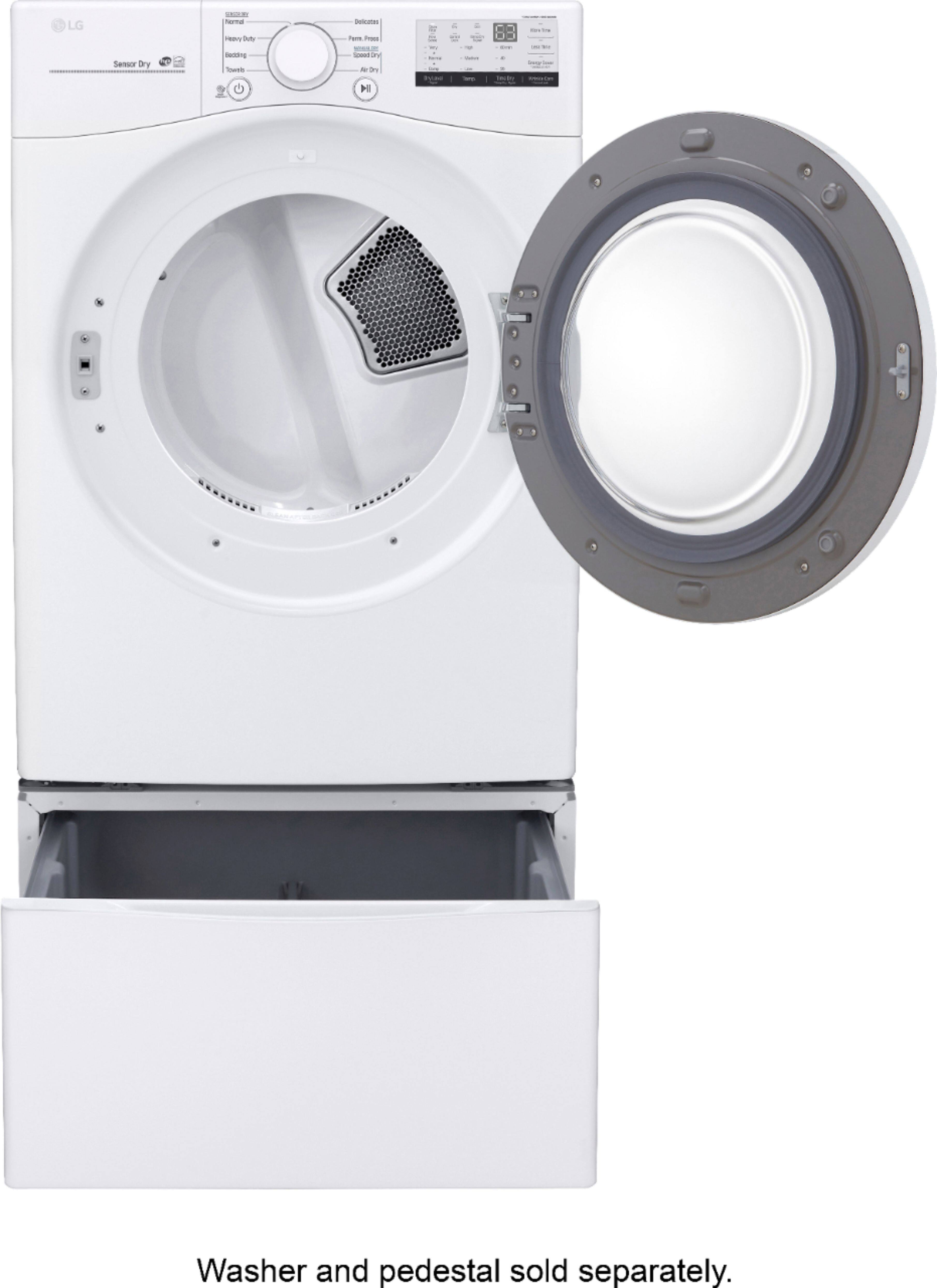 Alt View 12. LG - 7.4 Cu. Ft. Stackable Gas Dryer with FlowSense - White.
