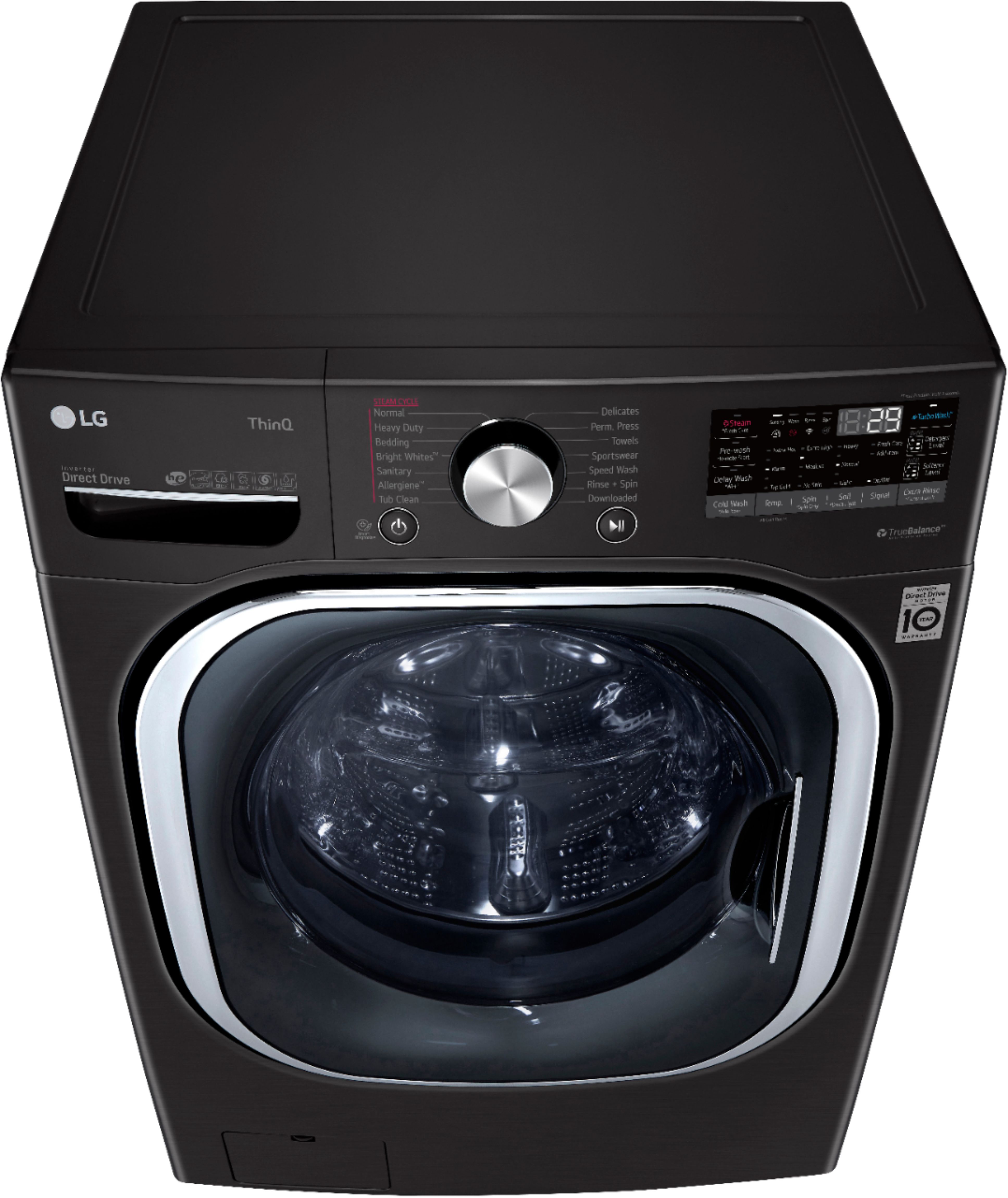 LG 5.0 cu. ft. Front Load Washer with TurboWash 360 and 7.4 cu. ft.  ELECTRIC Dryer with TurboSteam and Built-In Intelligence