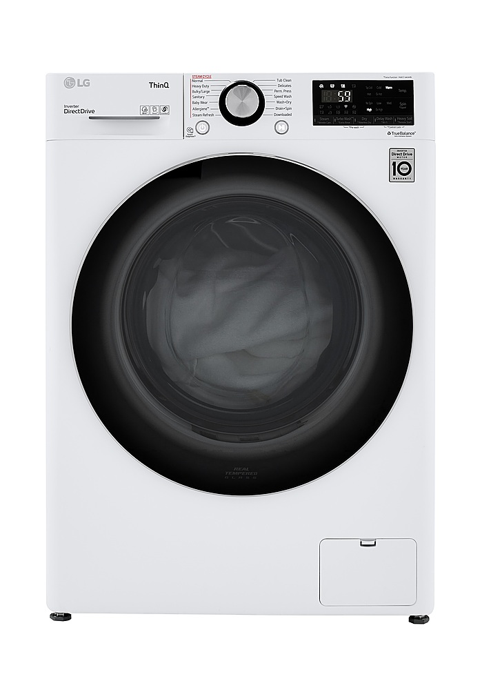 LG WM3555HWA 2.4 Cu. Ft. High-Efficiency Smart Front Load Washer and Electric Dryer Combo