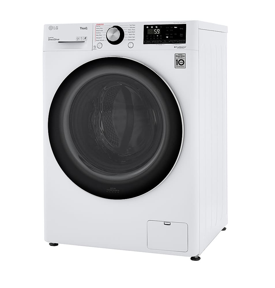 Alt View 11. LG - 2.4 Cu. Ft. High-Efficiency Smart Front Load Washer and Electric Dryer Combo with Steam and Sensor Dry - White.