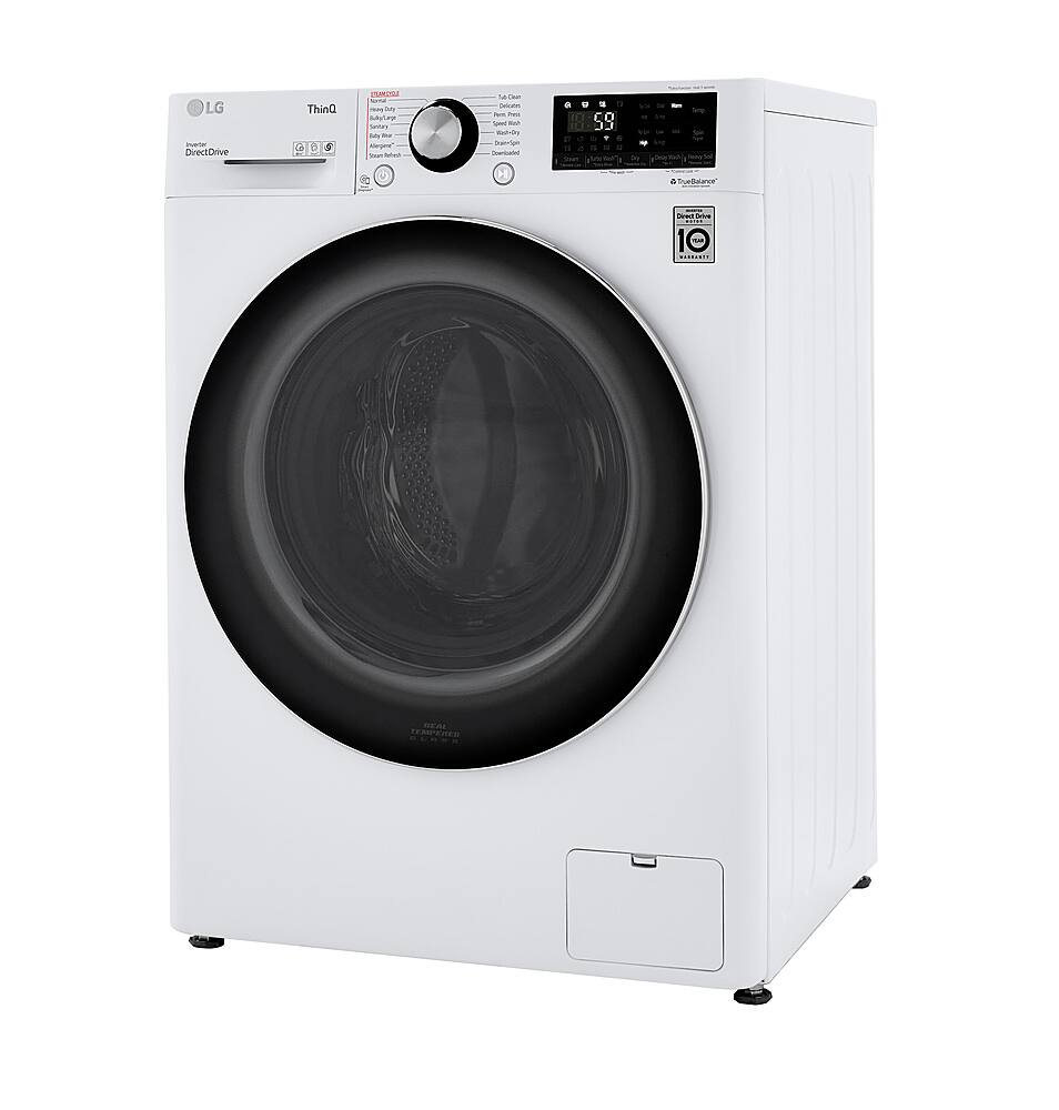 Alt View 11. LG - 2.4 Cu. Ft. High-Efficiency Smart Front Load Washer and Electric Dryer Combo with Steam and Sensor Dry - White.