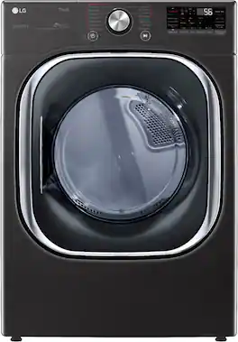 LG - 7.4 Cu. Ft. Stackable Smart Electric Dryer with Steam and Built-In Intelligence - Black Steel