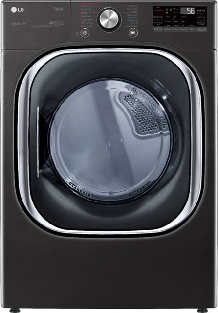 Front Zoom. LG - 7.4 Cu. Ft. Stackable Smart Electric Dryer with Steam and Built  In Intelligence - Black steel.