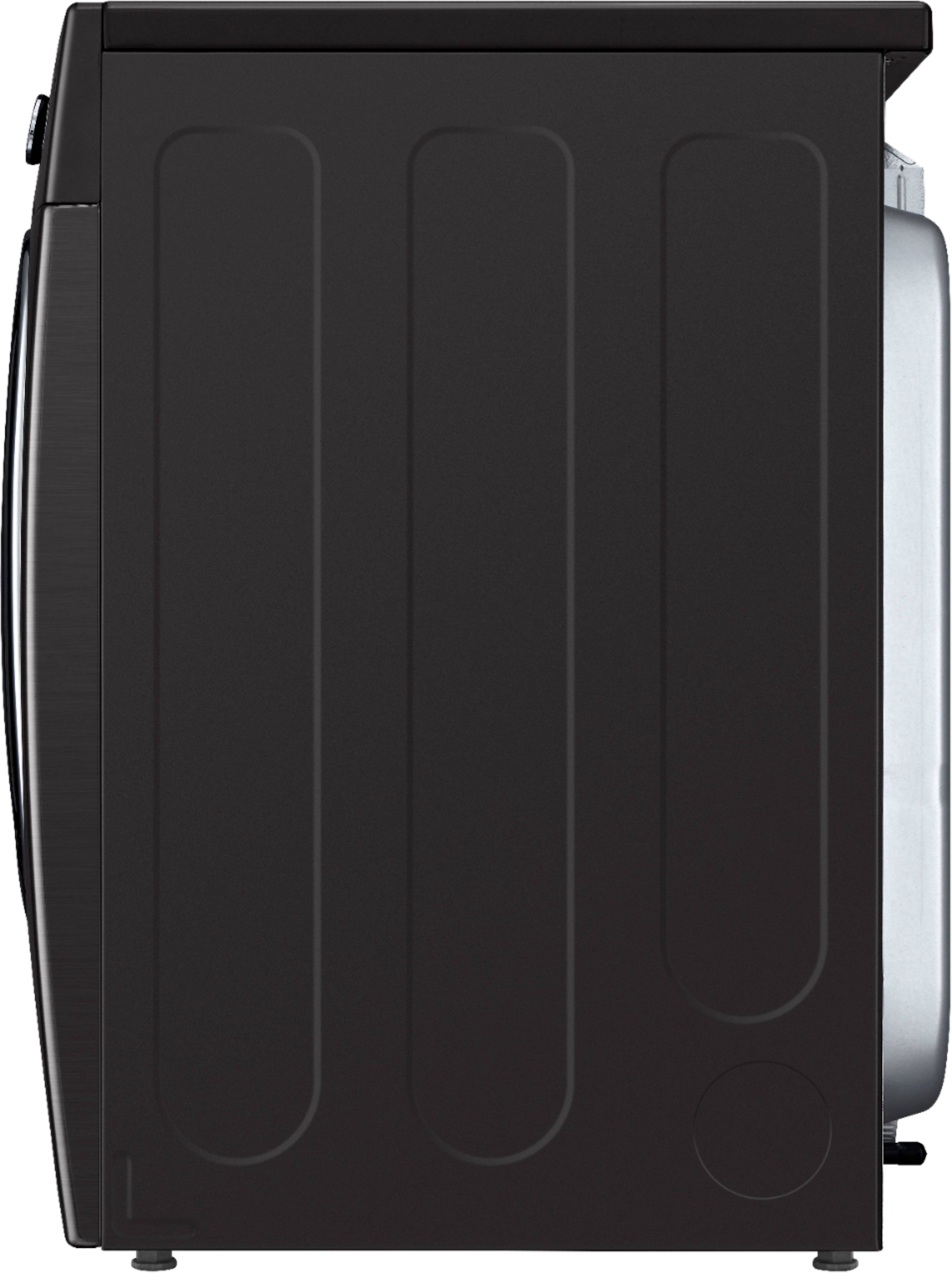 Alt View 13. LG - 7.4 Cu. Ft. Stackable Smart Electric Dryer with Steam and Built-In Intelligence - Black Steel.