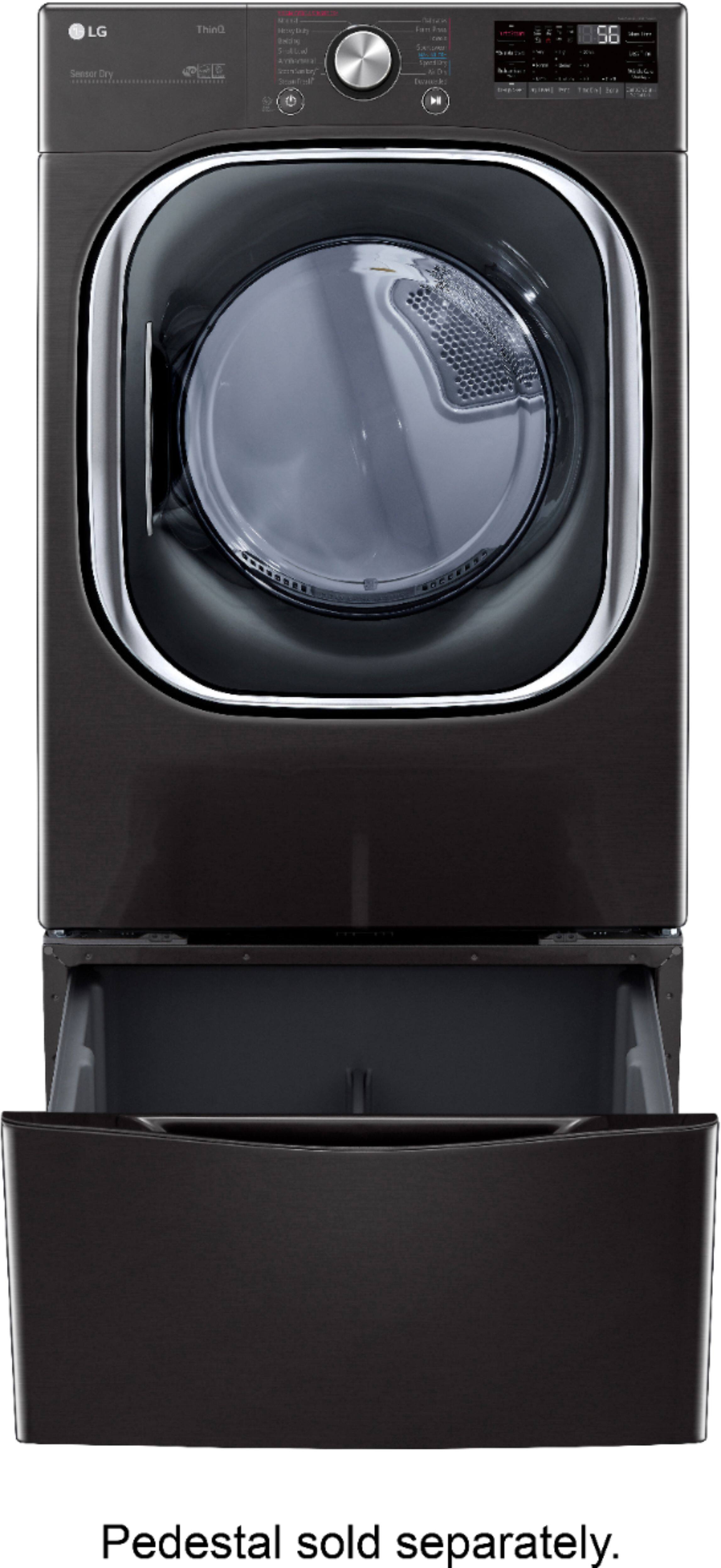 Alt View 15. LG - 7.4 Cu. Ft. Stackable Smart Electric Dryer with Steam and Built-In Intelligence - Black Steel.