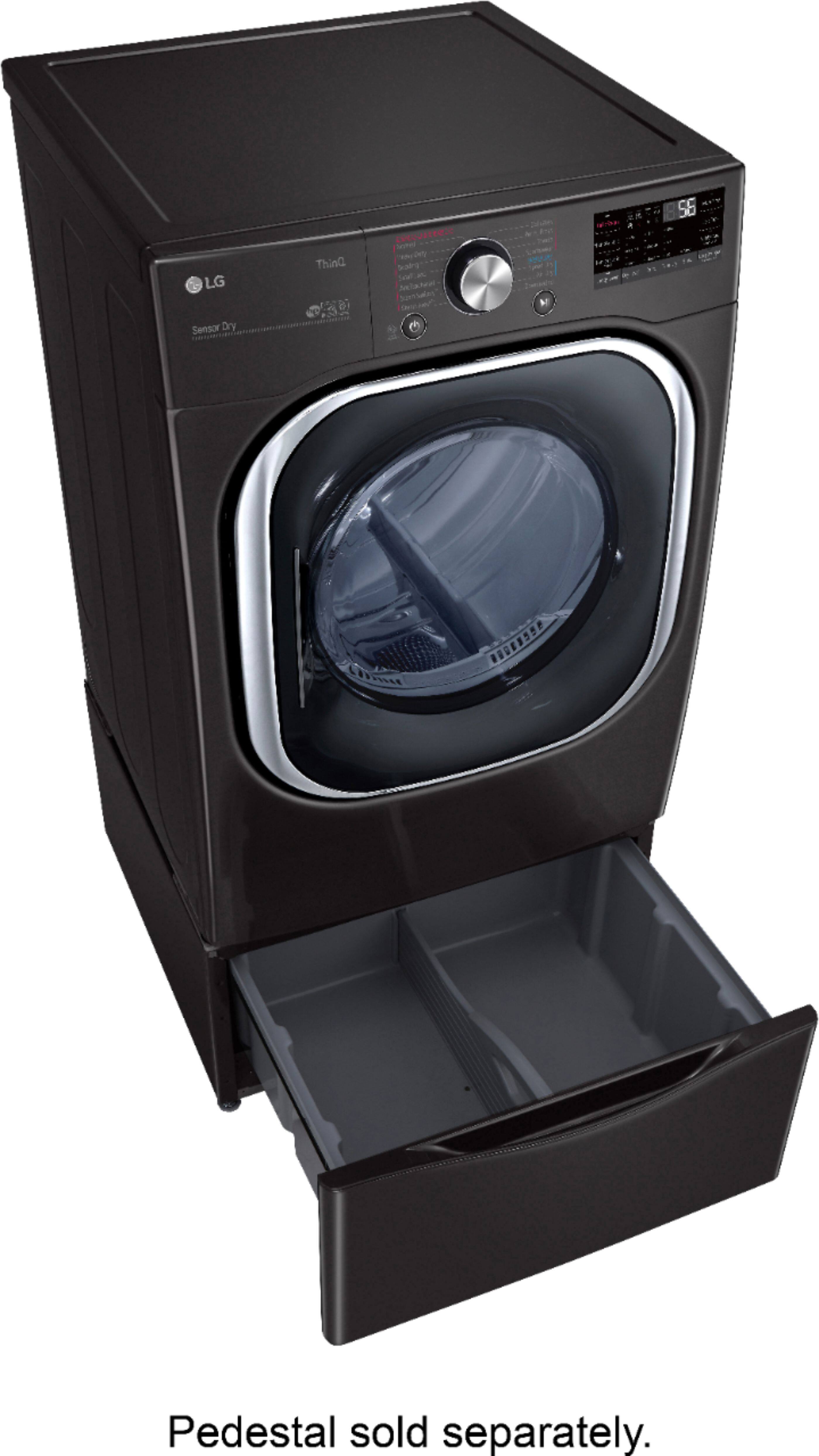 Alt View 17. LG - 7.4 Cu. Ft. Stackable Smart Electric Dryer with Steam and Built-In Intelligence - Black Steel.