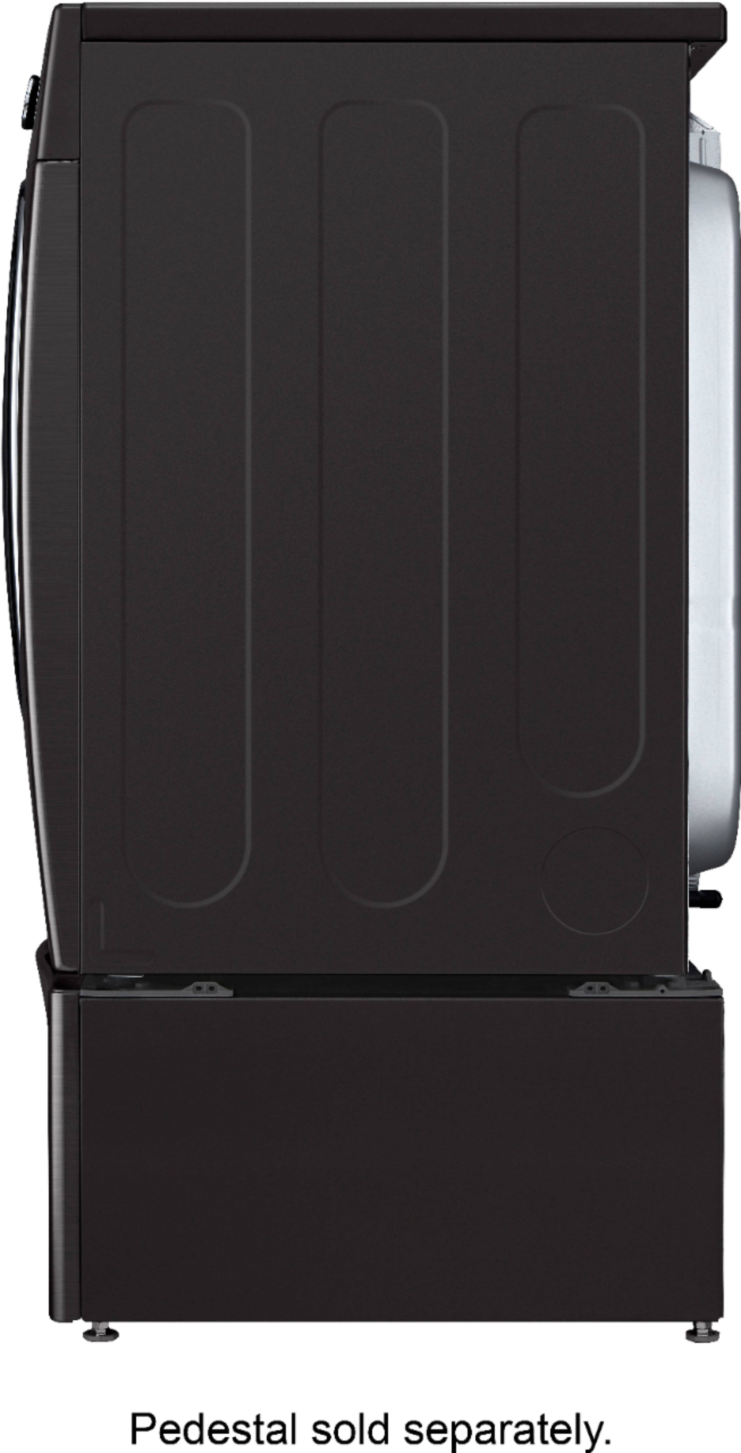 Alt View 18. LG - 7.4 Cu. Ft. Stackable Smart Electric Dryer with Steam and Built-In Intelligence - Black Steel.
