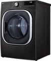 Left Zoom. LG - 7.4 Cu. Ft. Stackable Smart Gas Dryer with Steam and Built-In Intelligence - Black Steel.